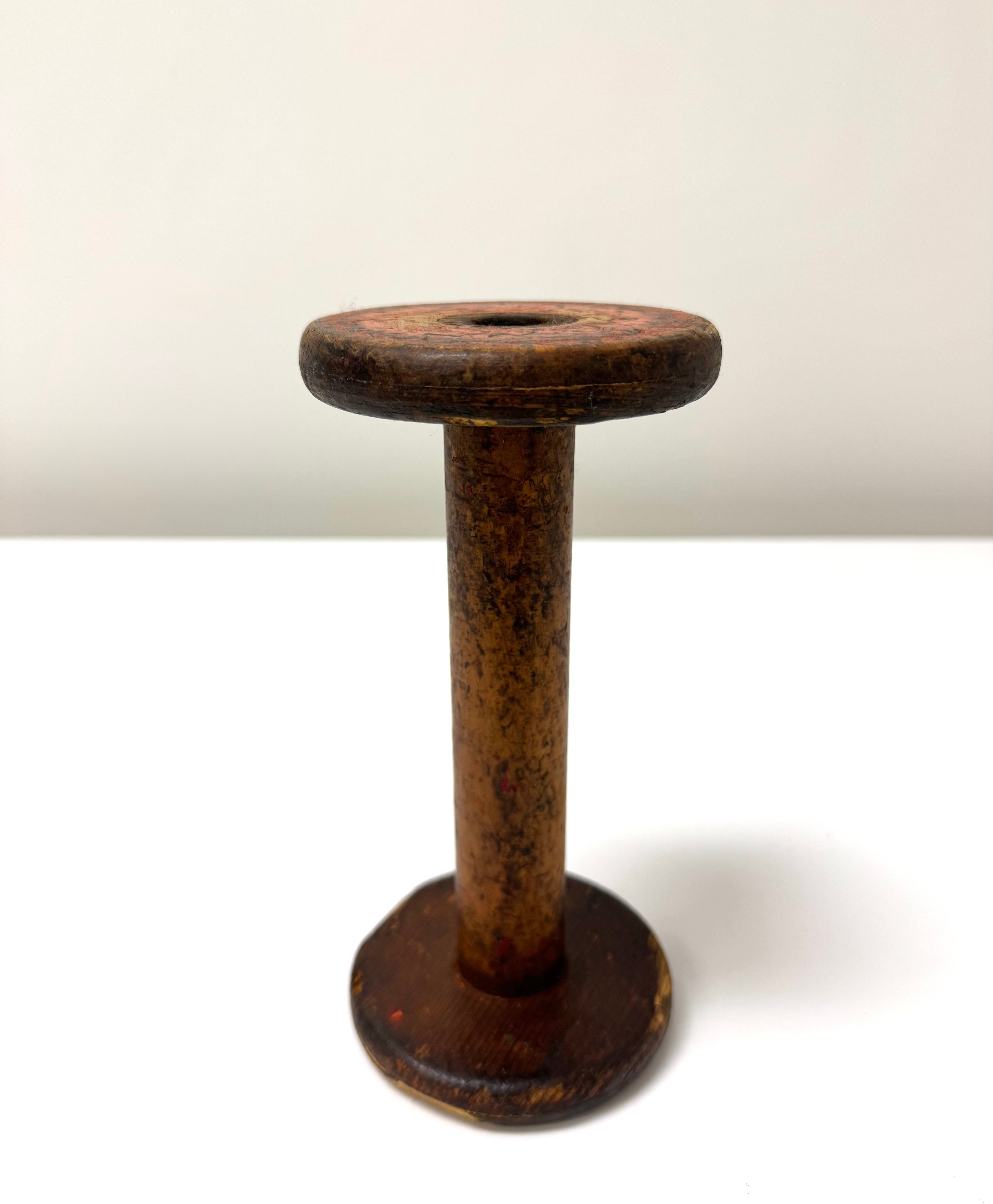Vintage Wooden Industrial Textile Spool