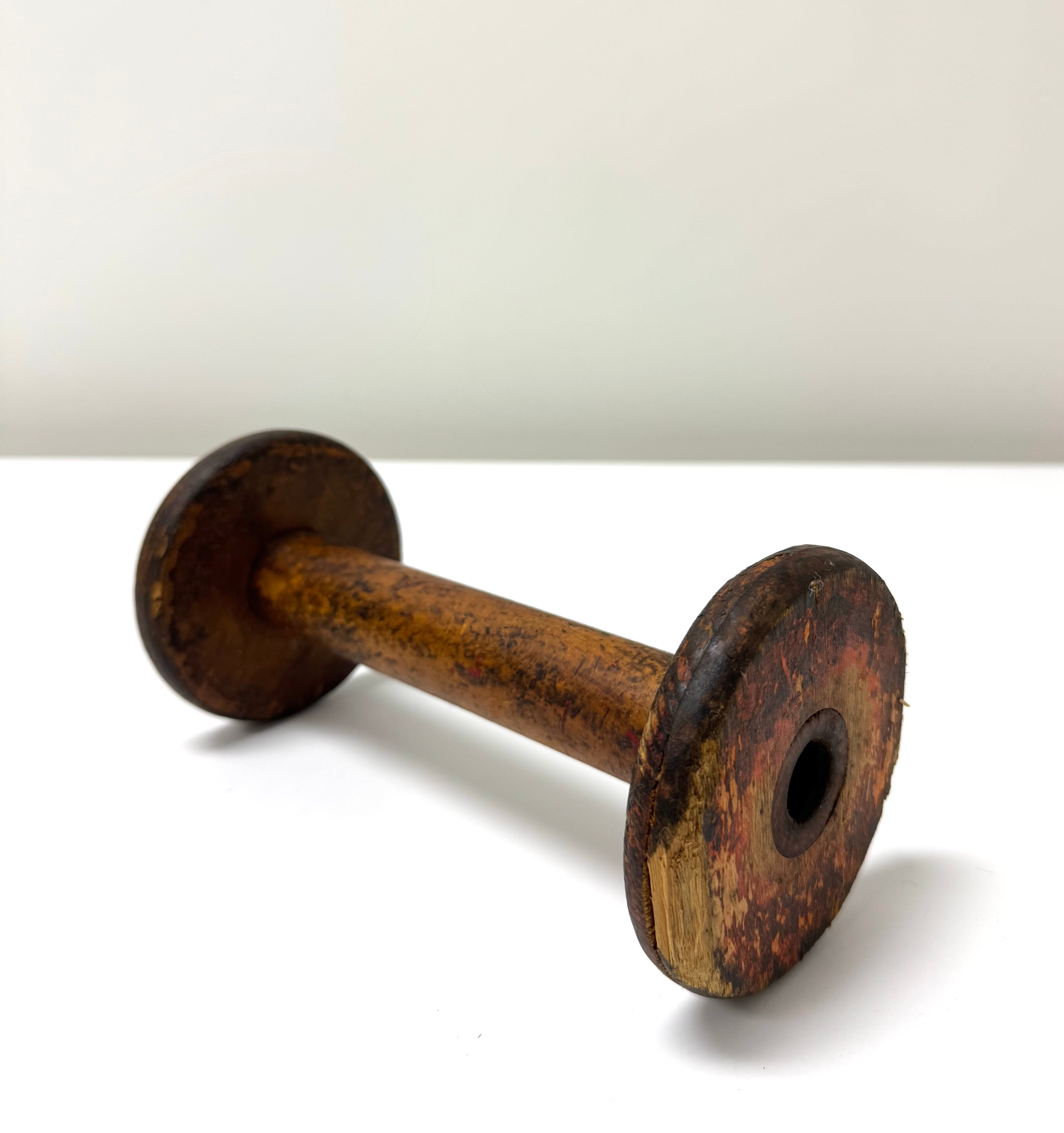Vintage Wooden Industrial Textile Spool