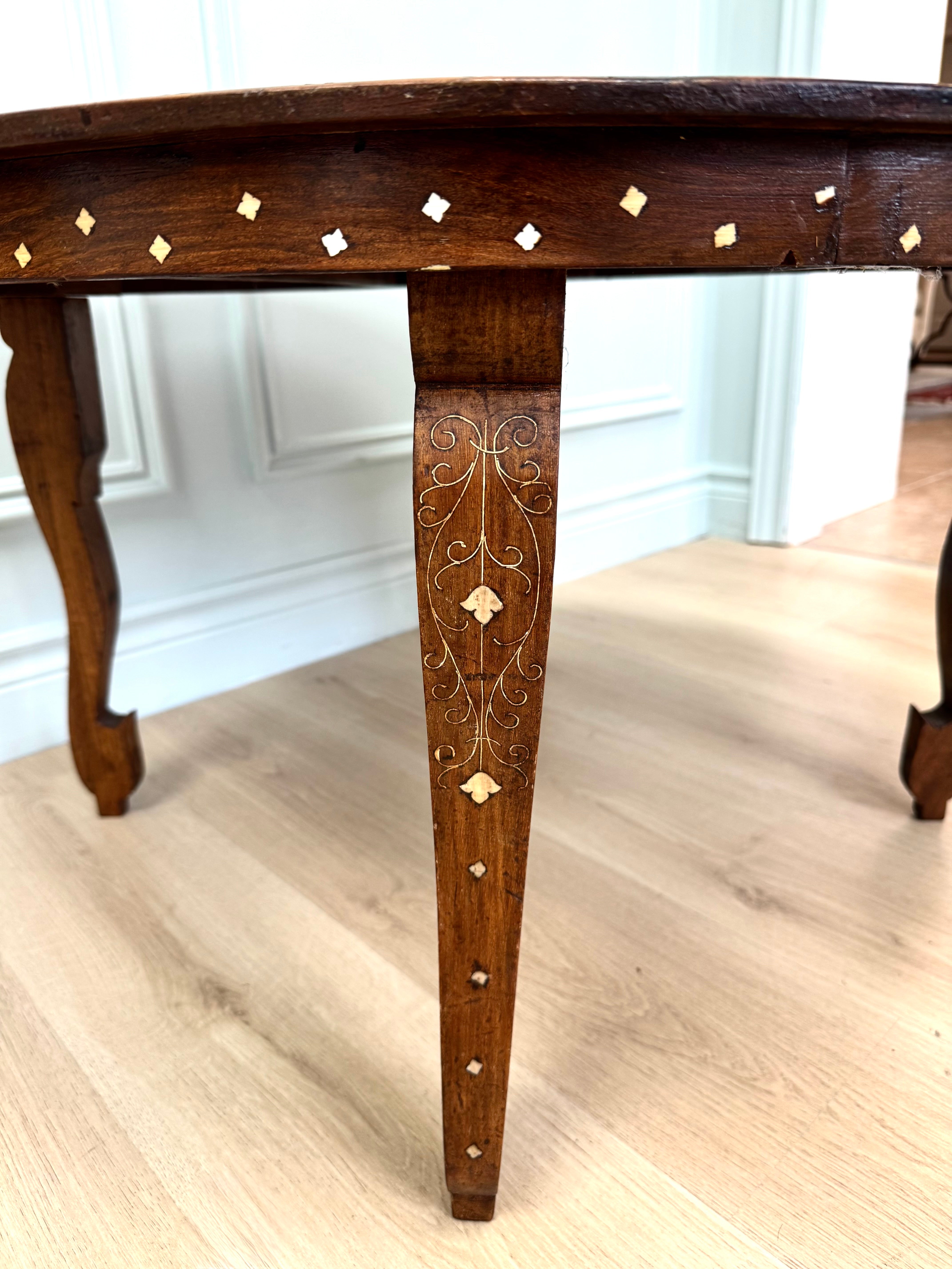 Moroccan Carved Wood Coffee Table