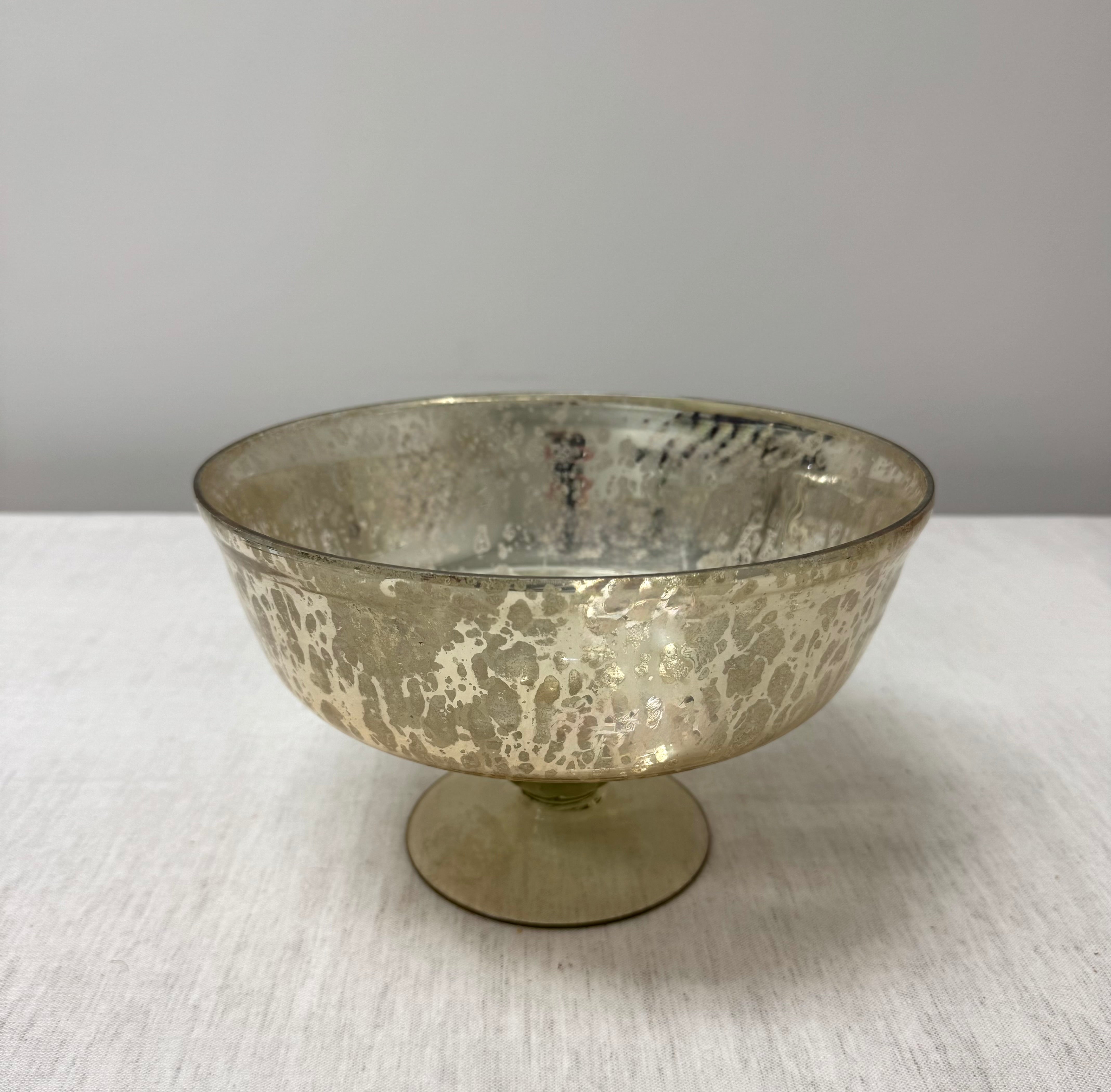 Mercury Glass Pedestal Bowl