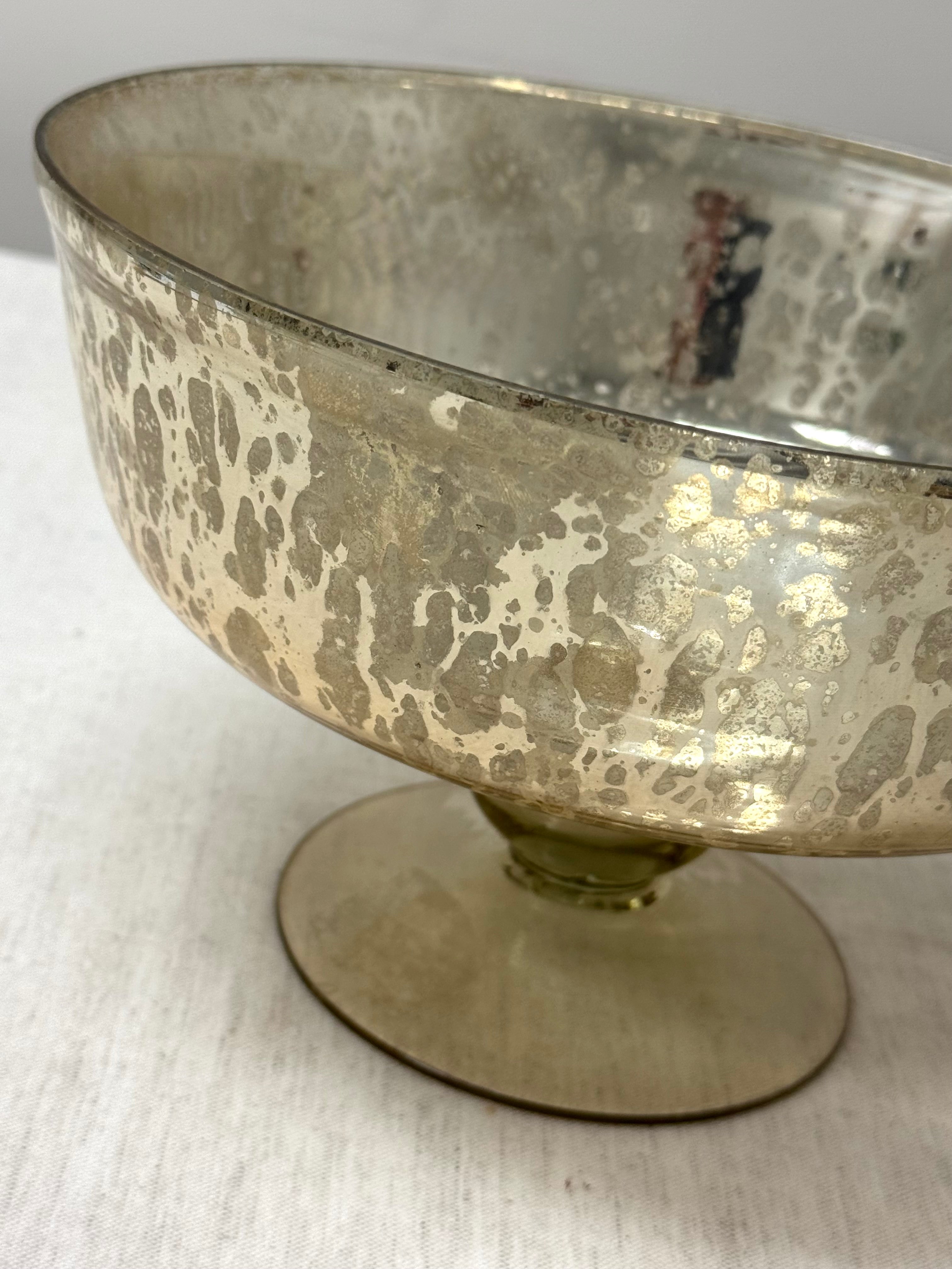 Mercury Glass Pedestal Bowl