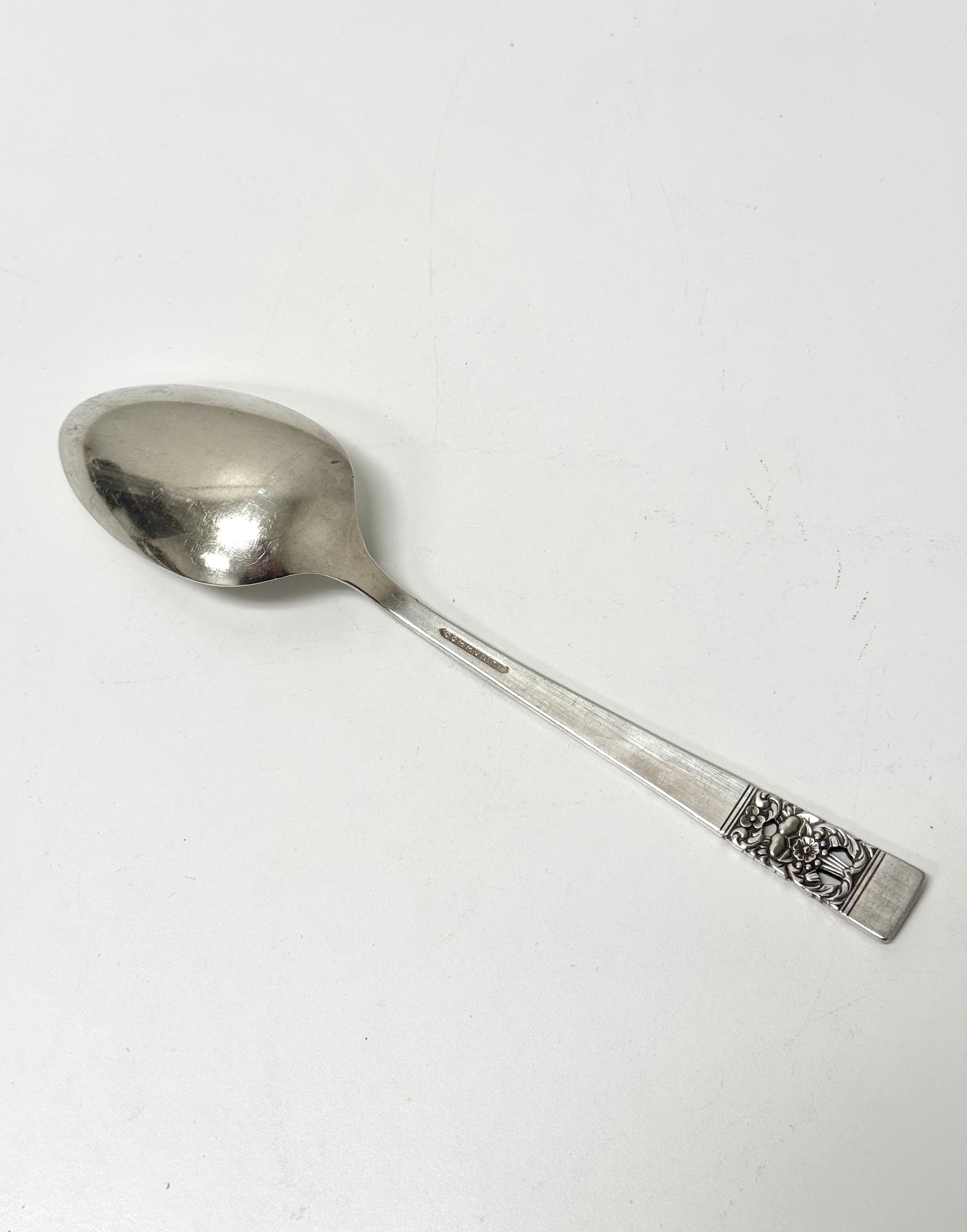 Vintage Silverplate Art Deco Serving Spoon