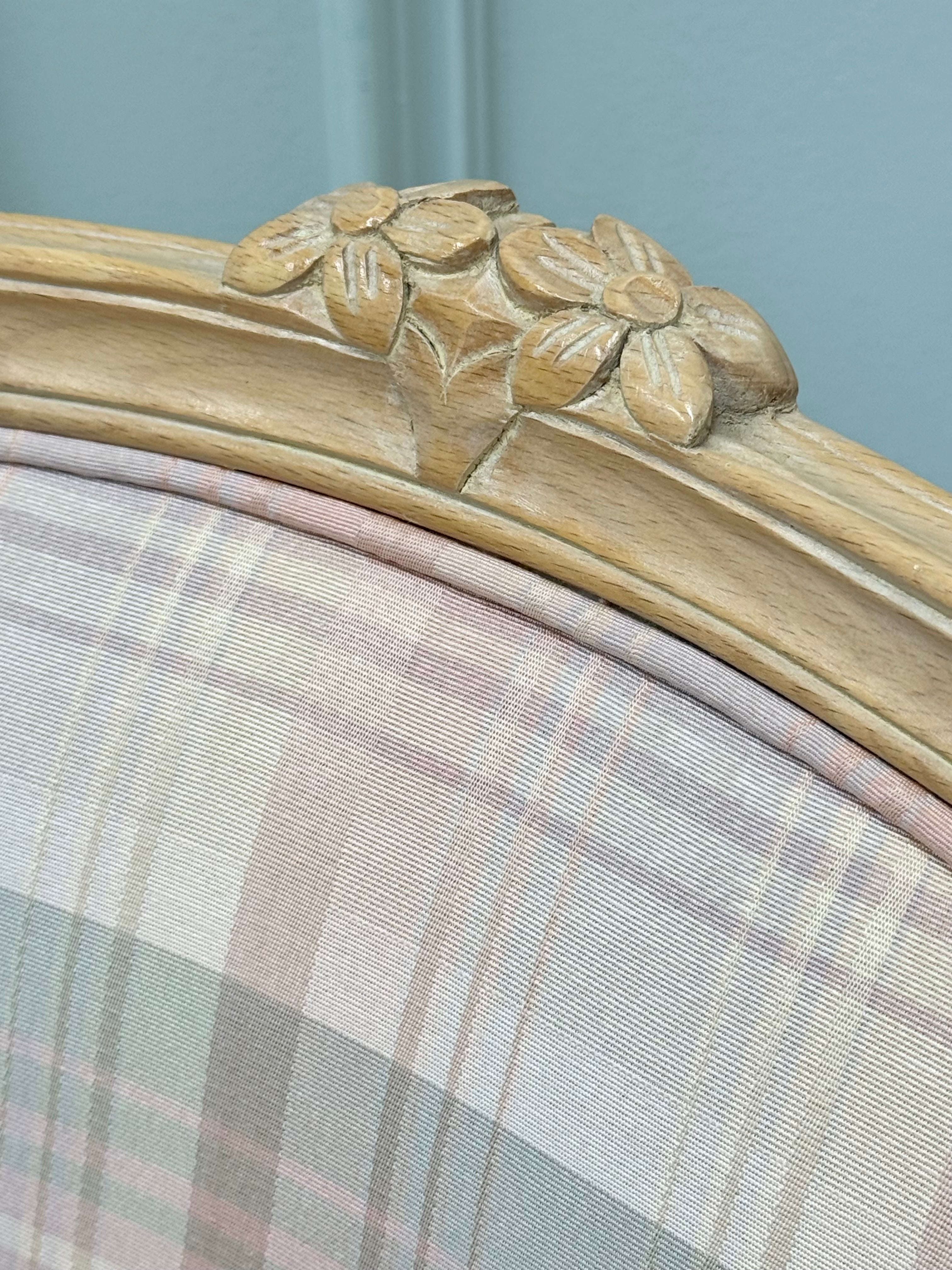 Pastel Plaid Bergere Chair