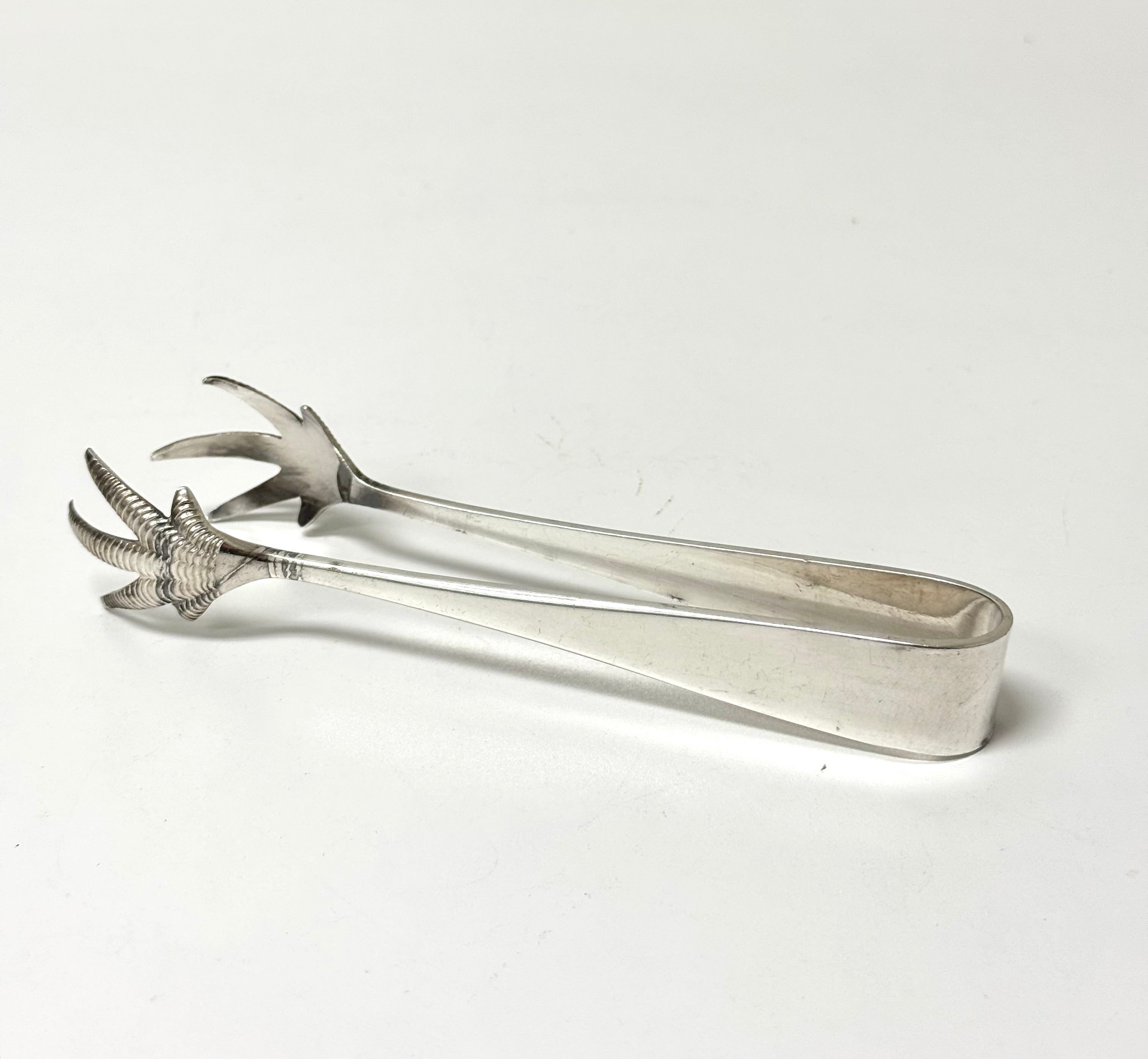 Vintage Silverplate Claw Tongs