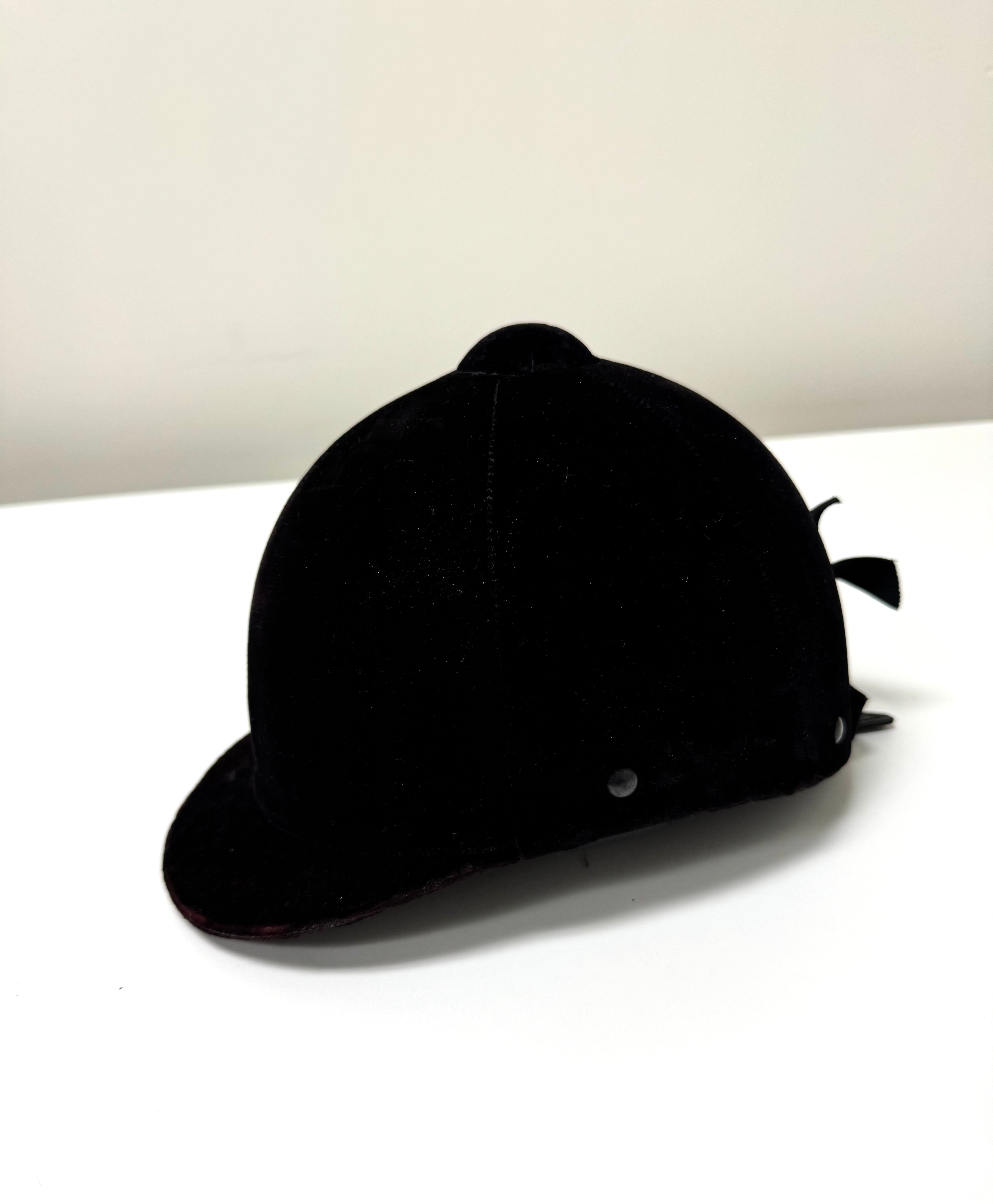 Vintage Black Velvet Riding Helmet