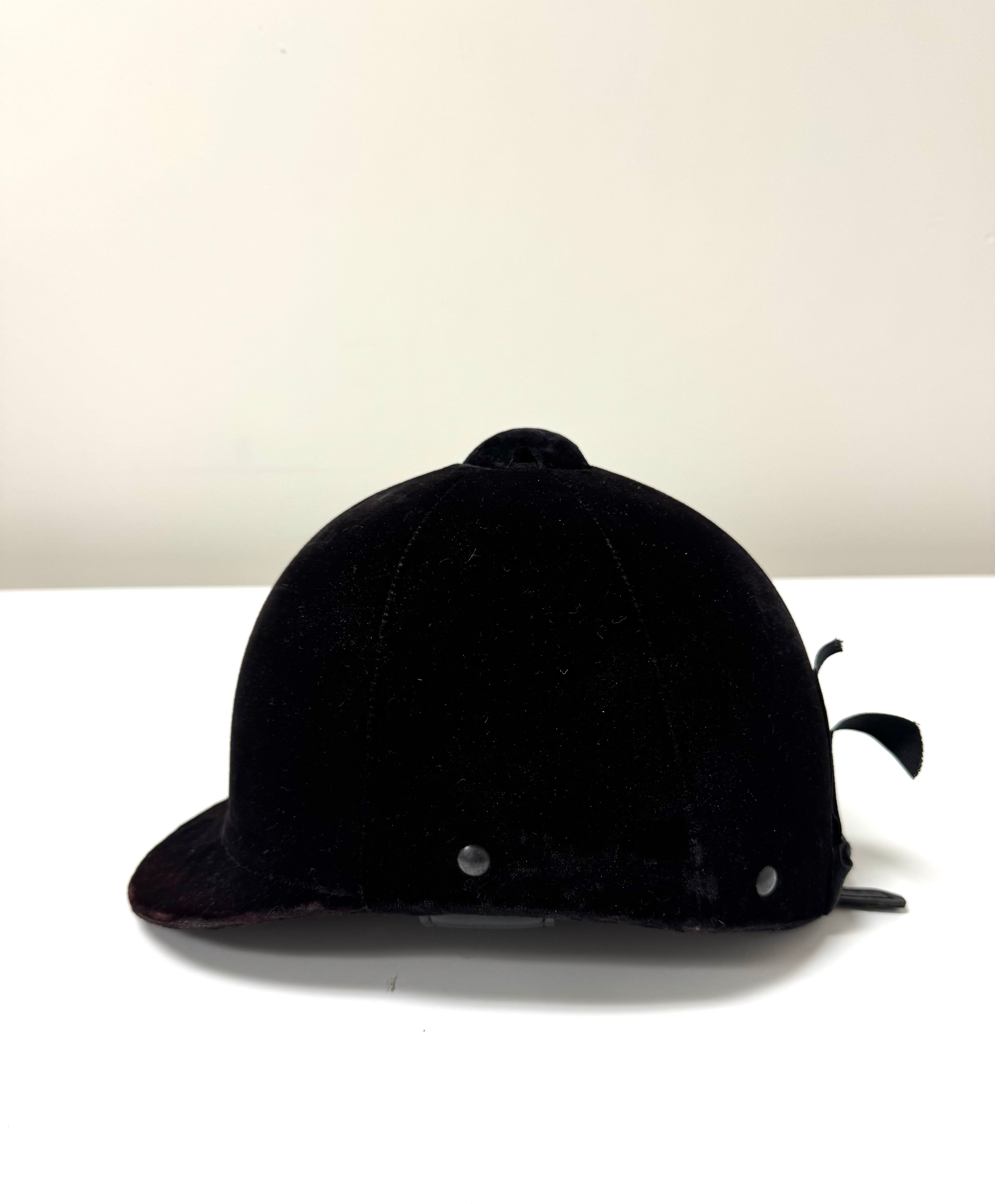 Vintage Black Velvet Riding Helmet