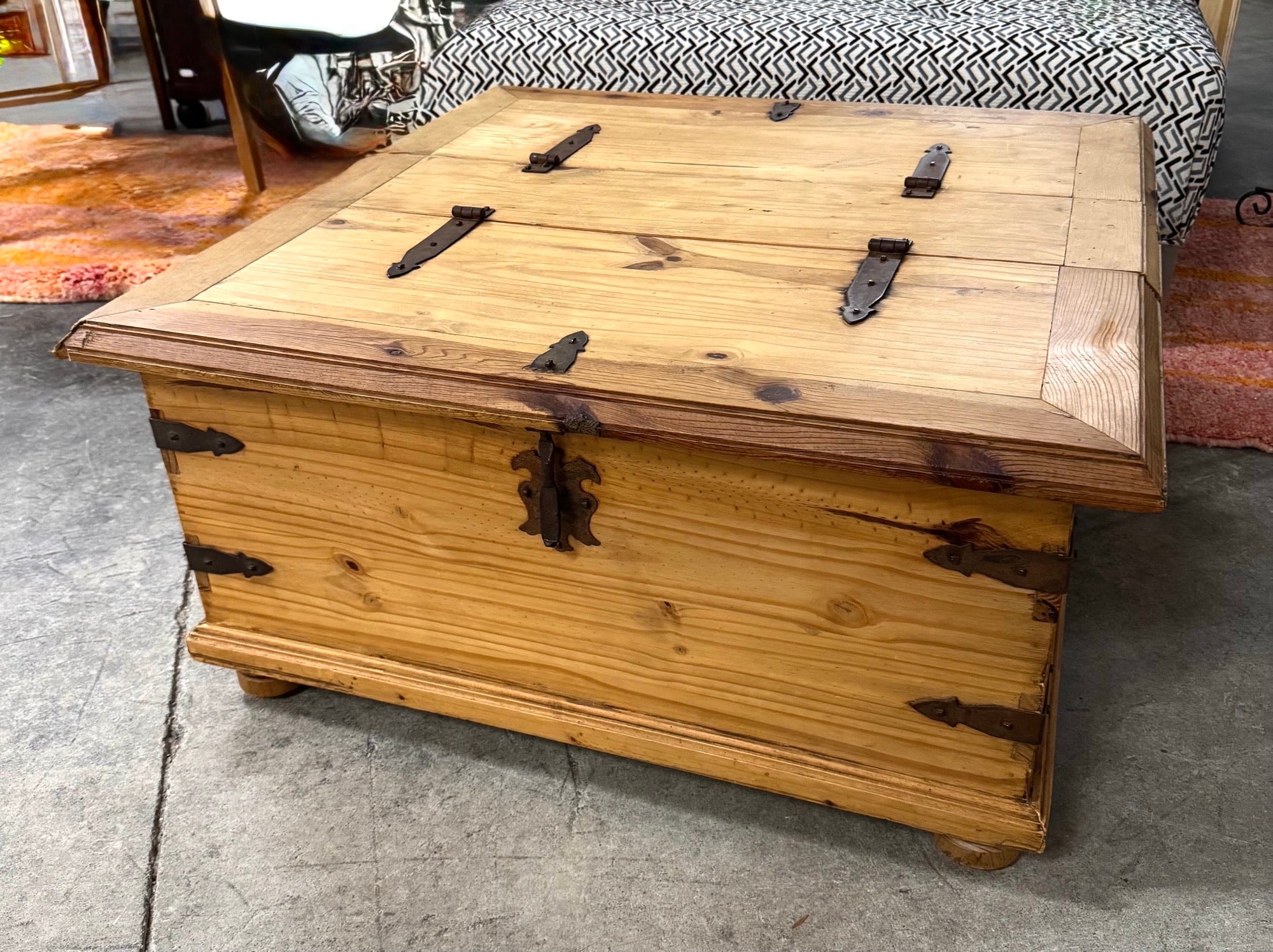 Natural Pine Storage Coffee Table