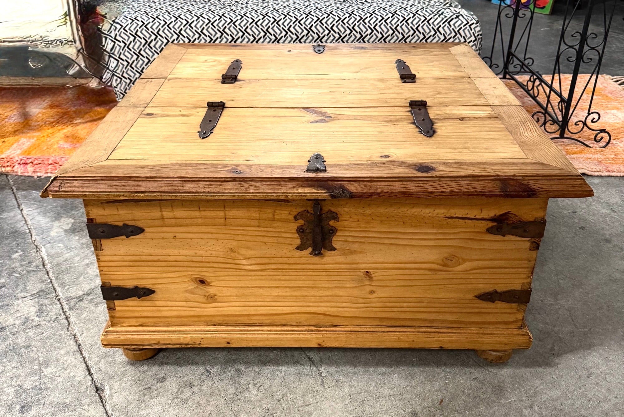 Natural Pine Storage Coffee Table