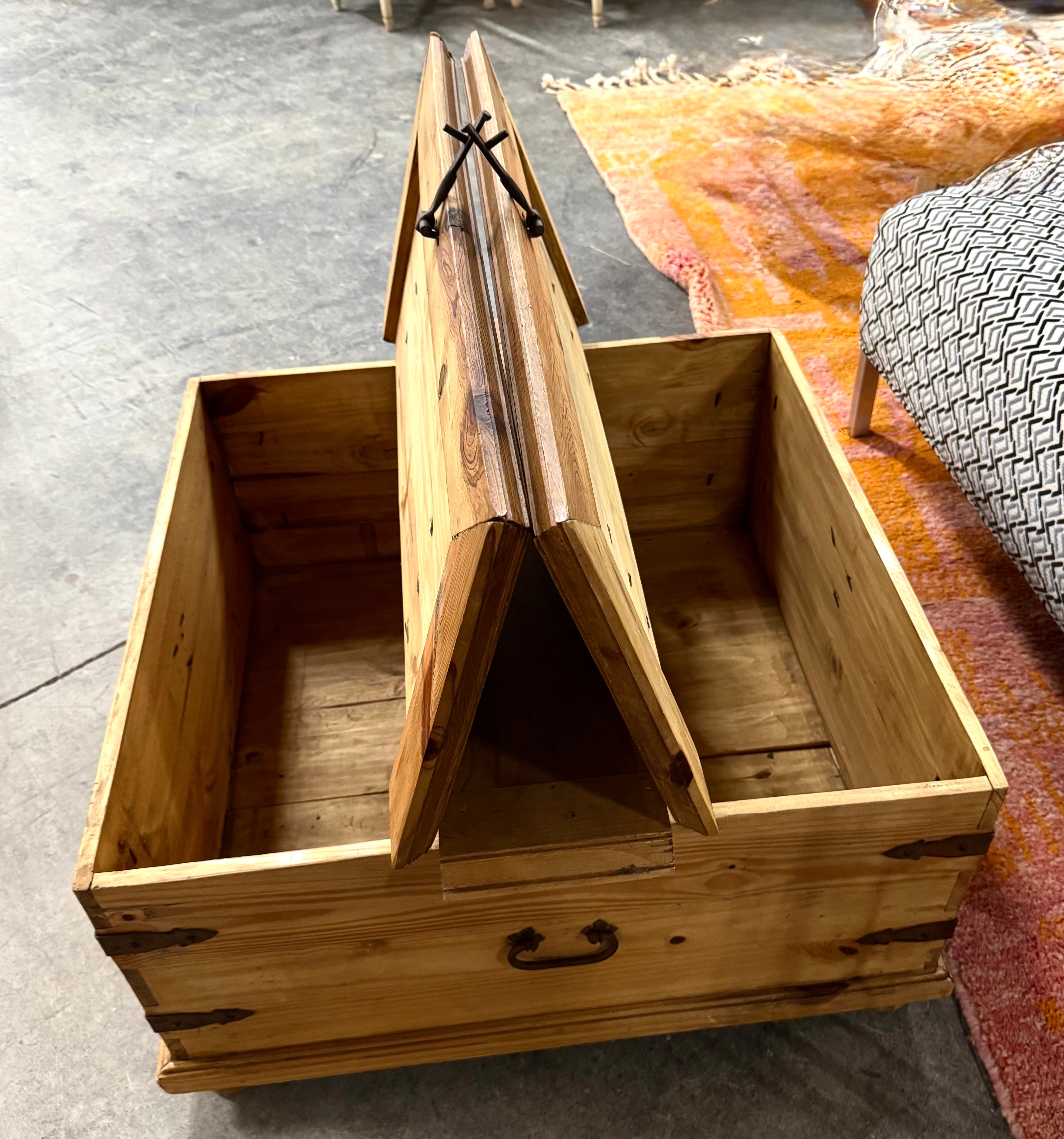 Natural Pine Storage Coffee Table