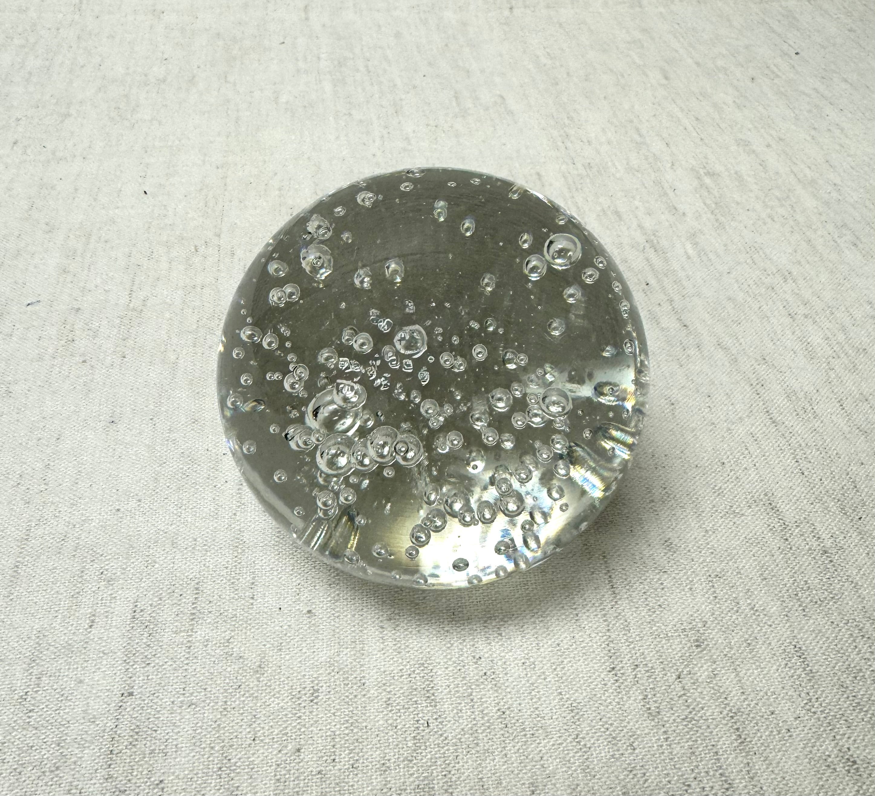 Vintage Bubble Glass Paperweight