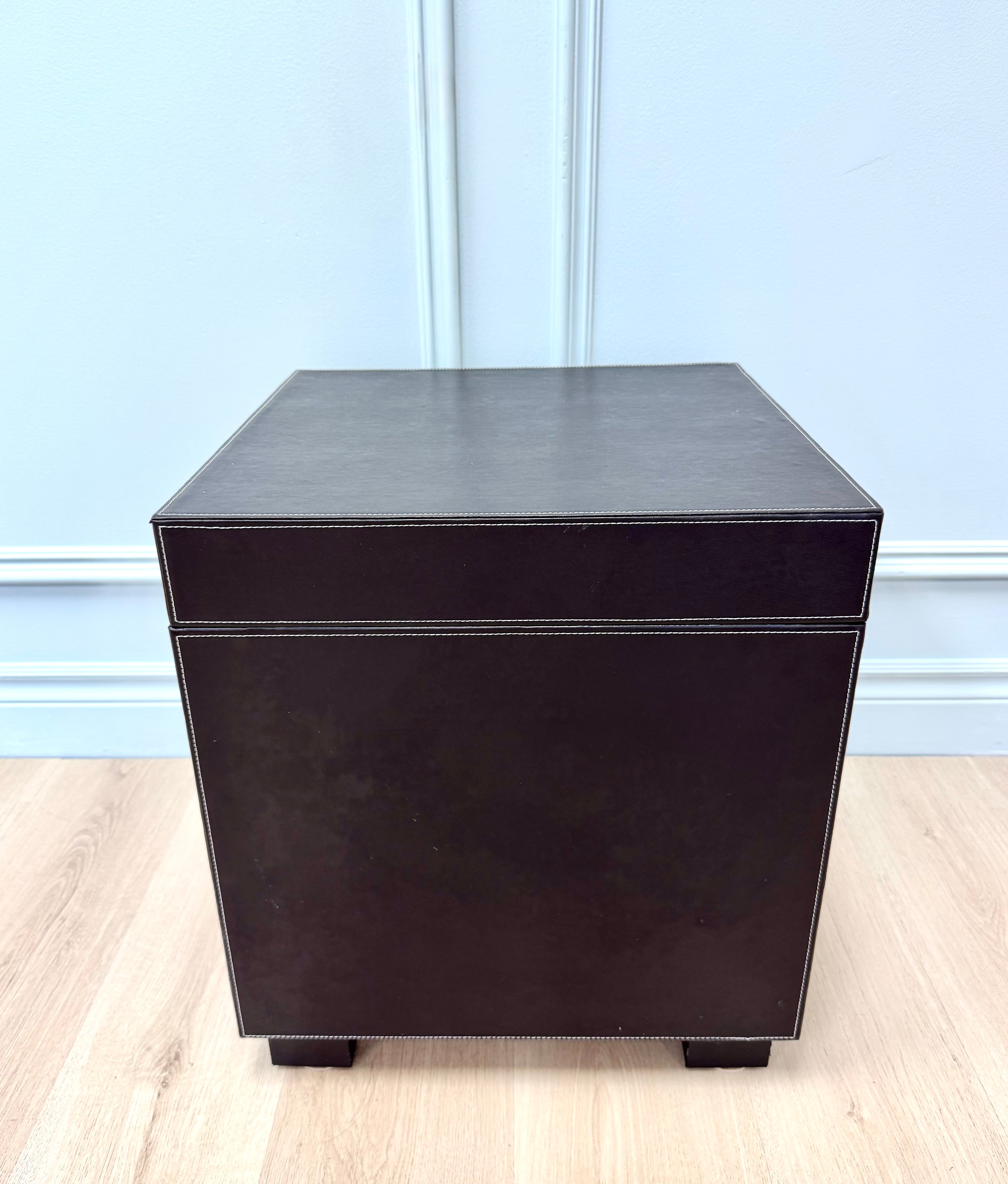 Faux Leather Storage Cube