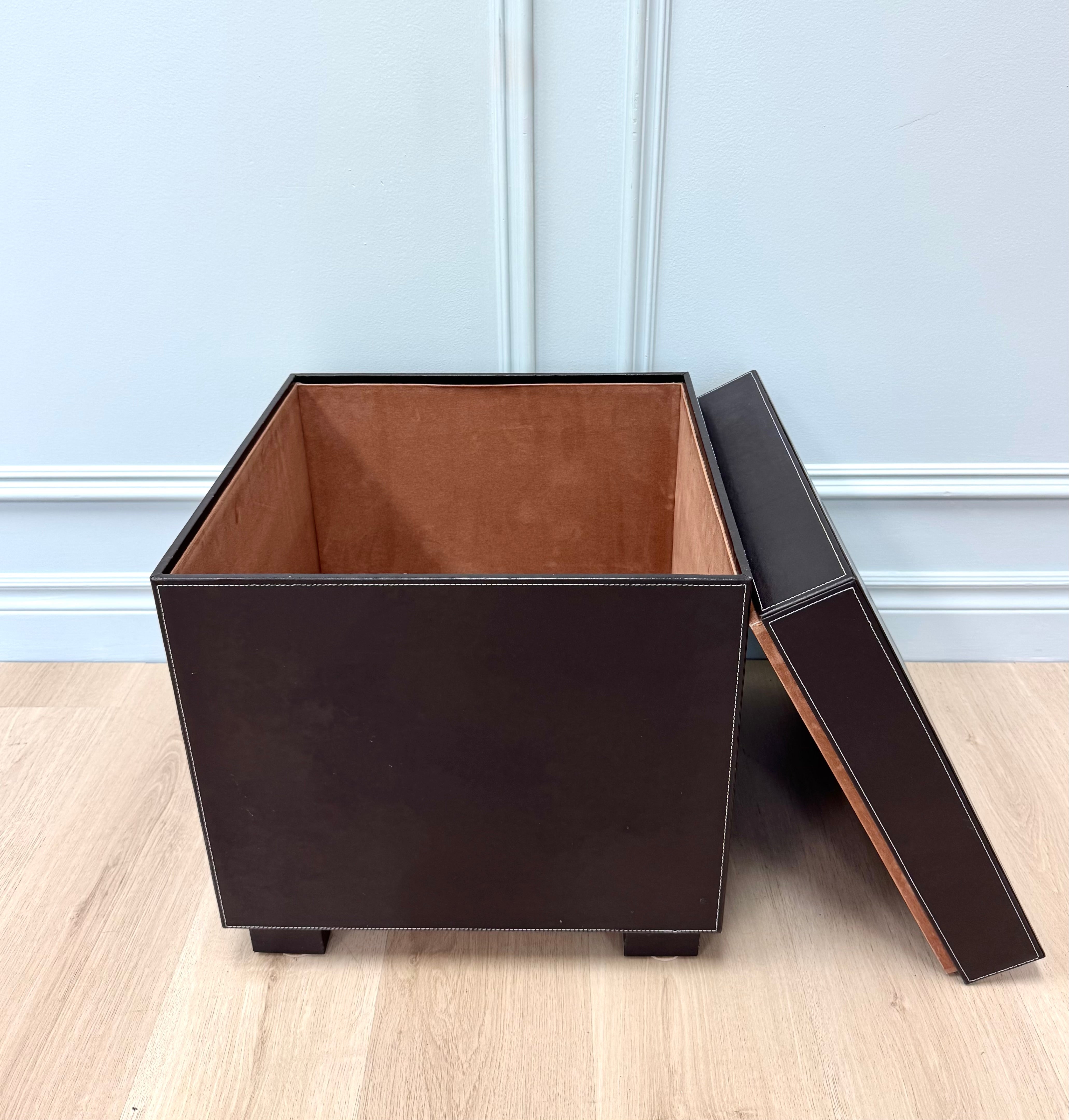 Faux Leather Storage Cube