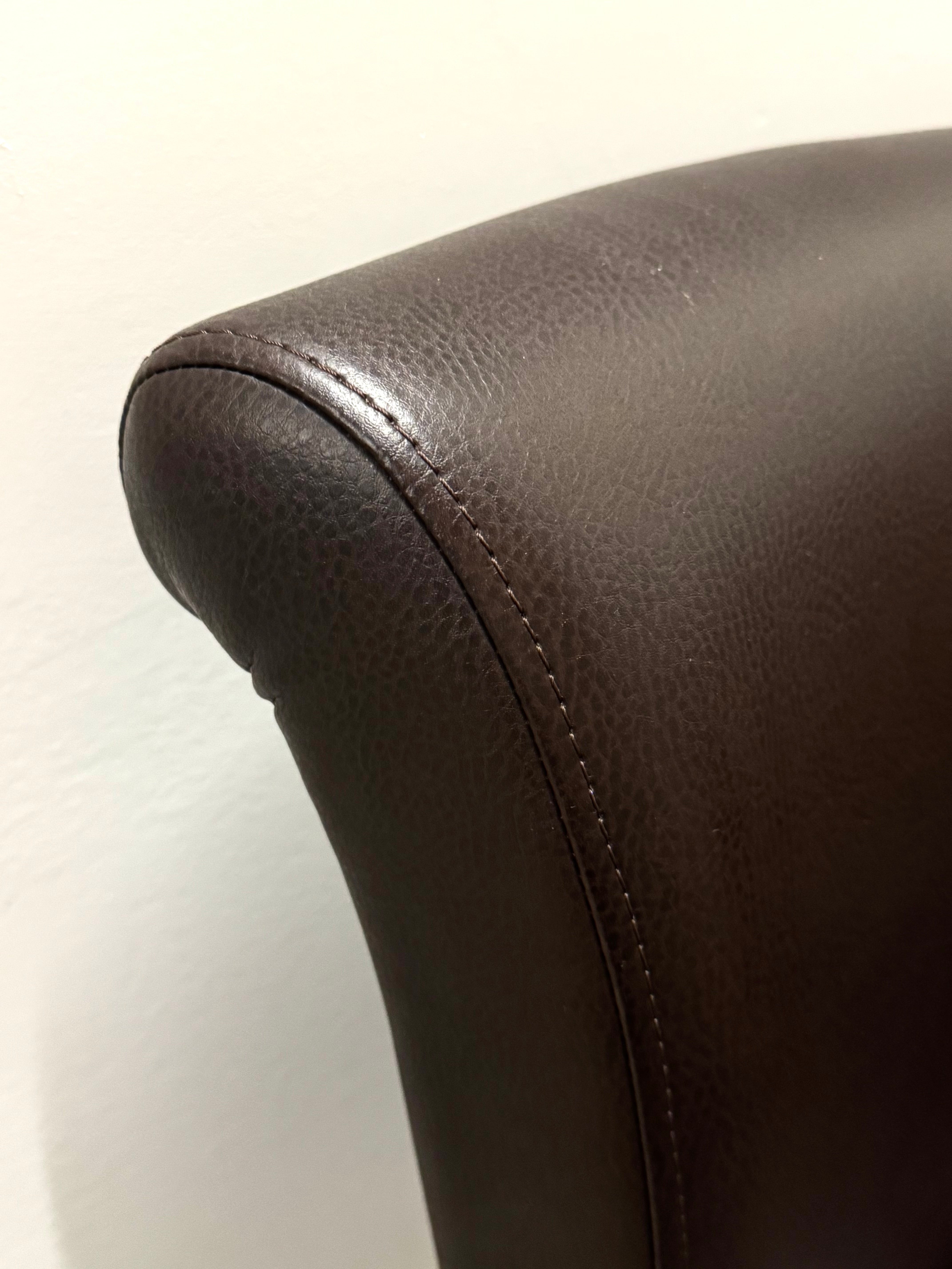 Chocolate Brown Faux Leather Bar Stools Set of 2