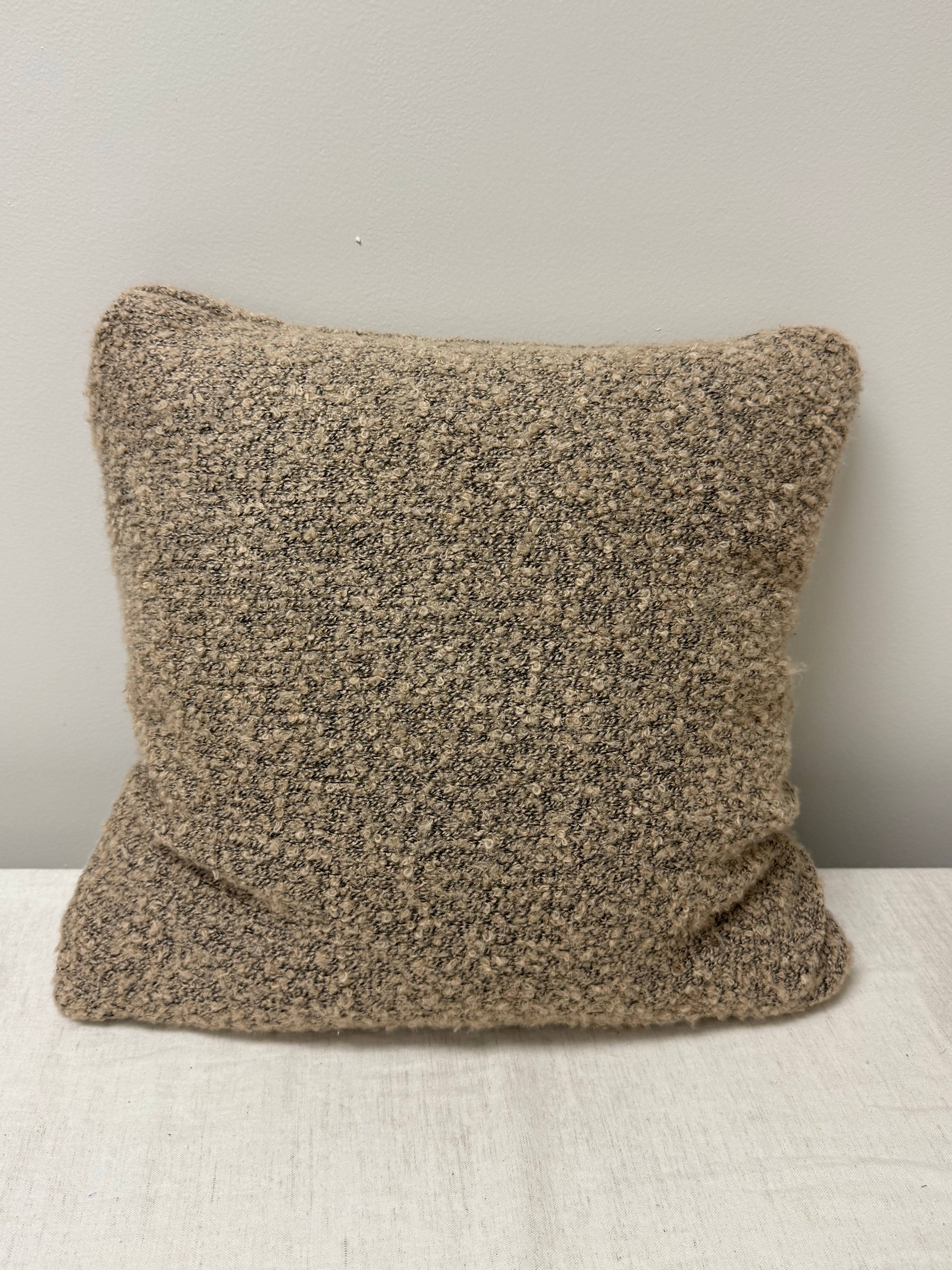 NICOLE MILLER Taupe Woven Textured 18" Pillow