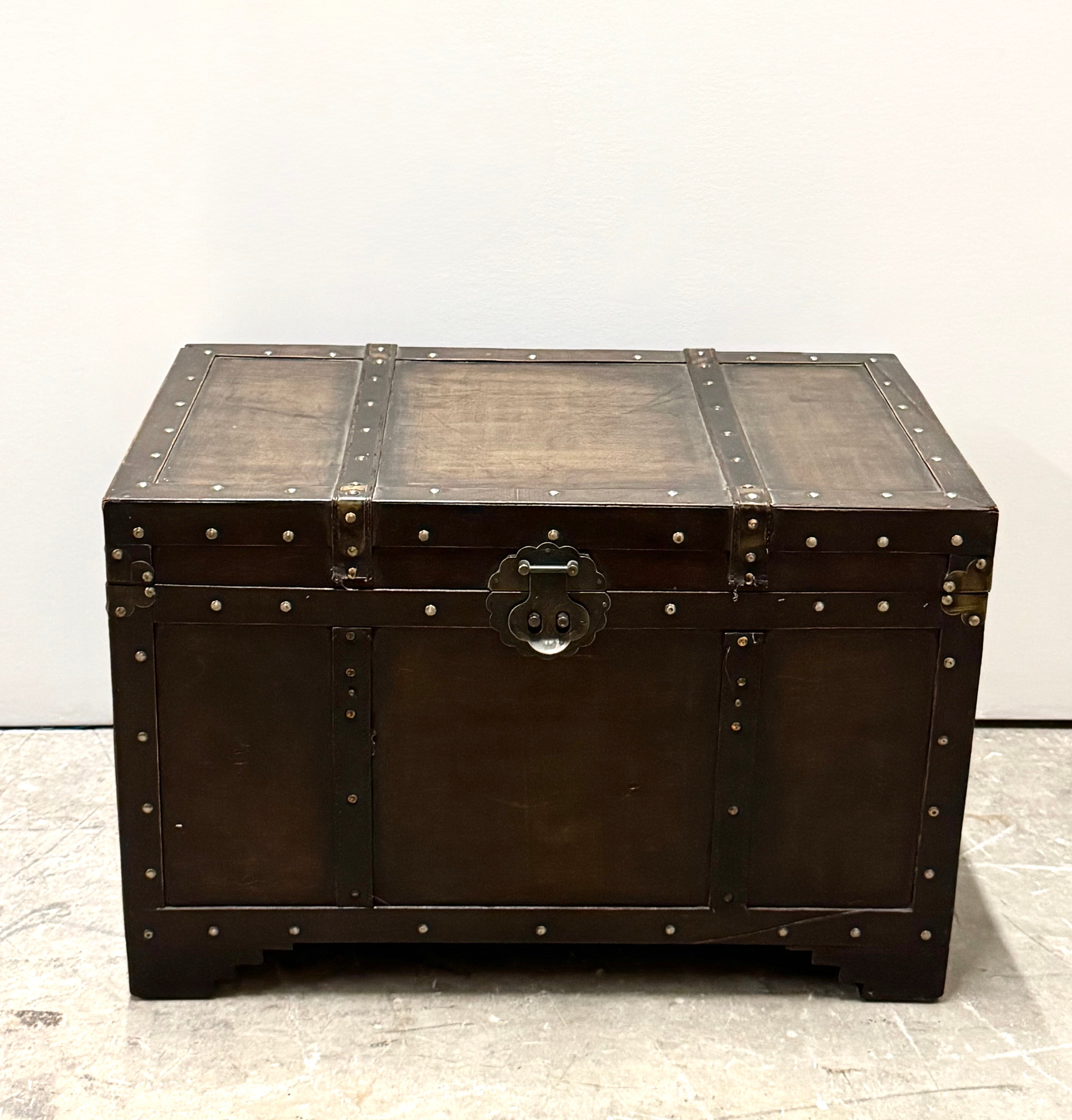 Trunk Table with Leather Straps