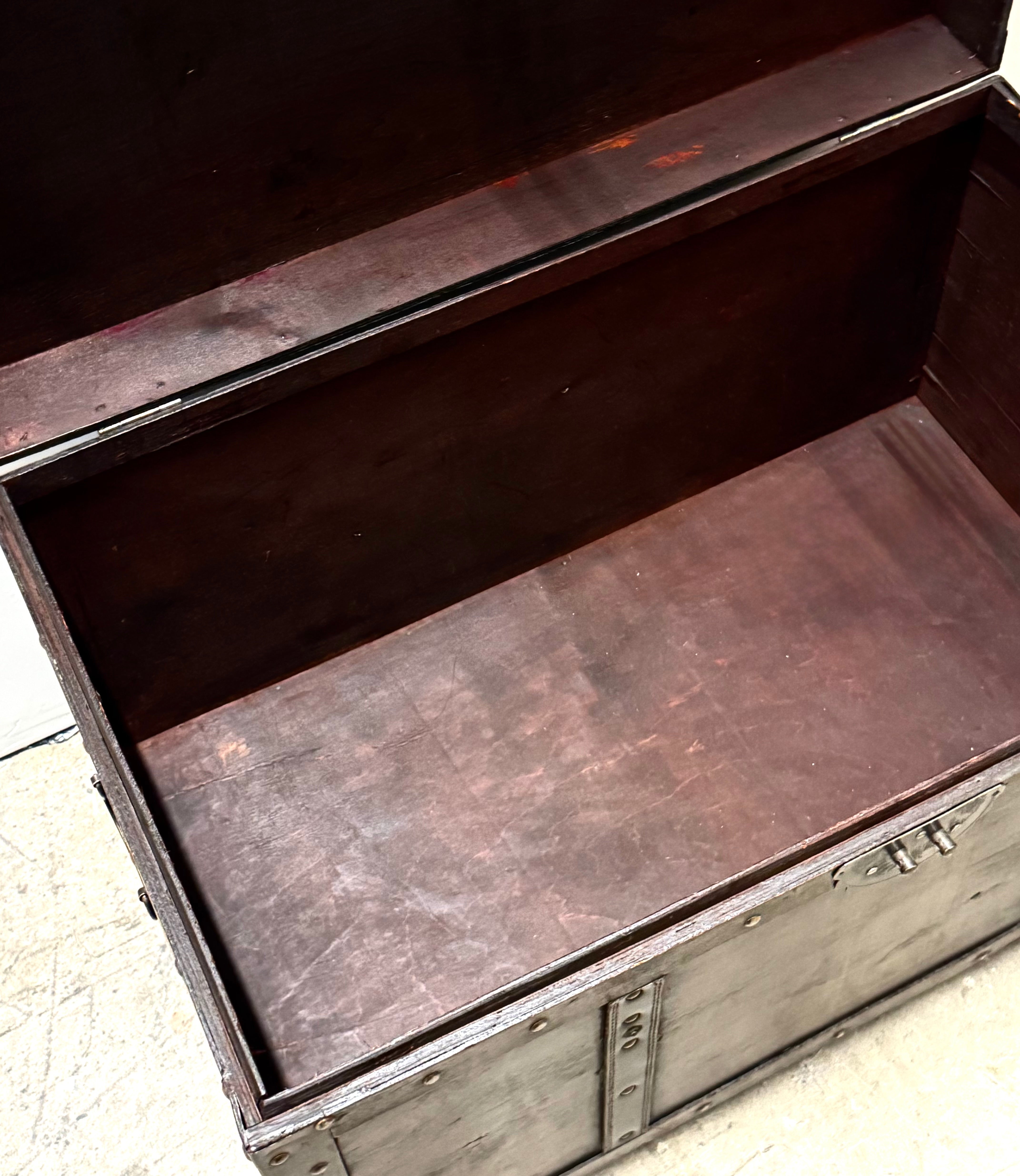 Trunk Table with Leather Straps