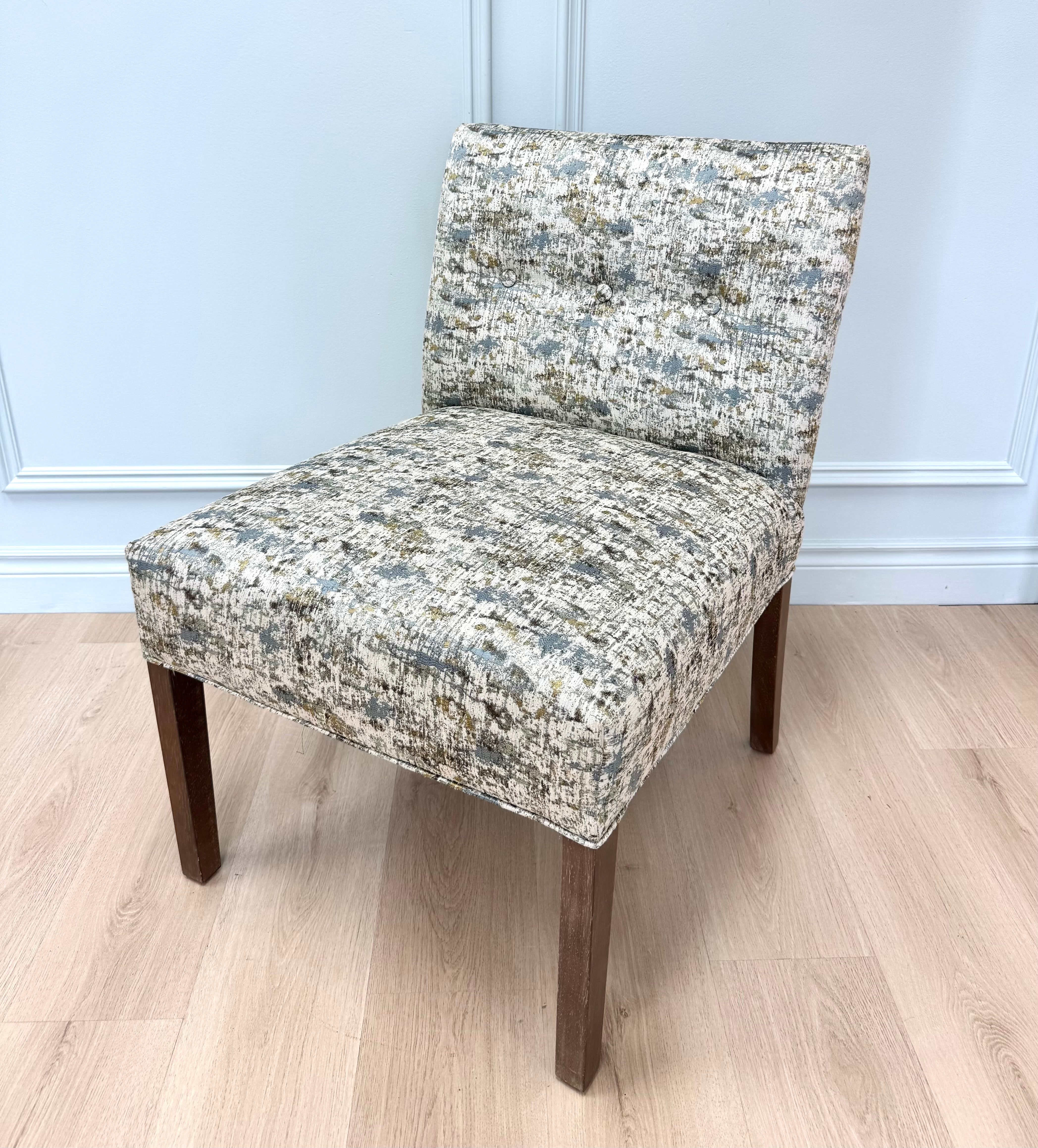 Blue & Green Abstract Slipper Chair