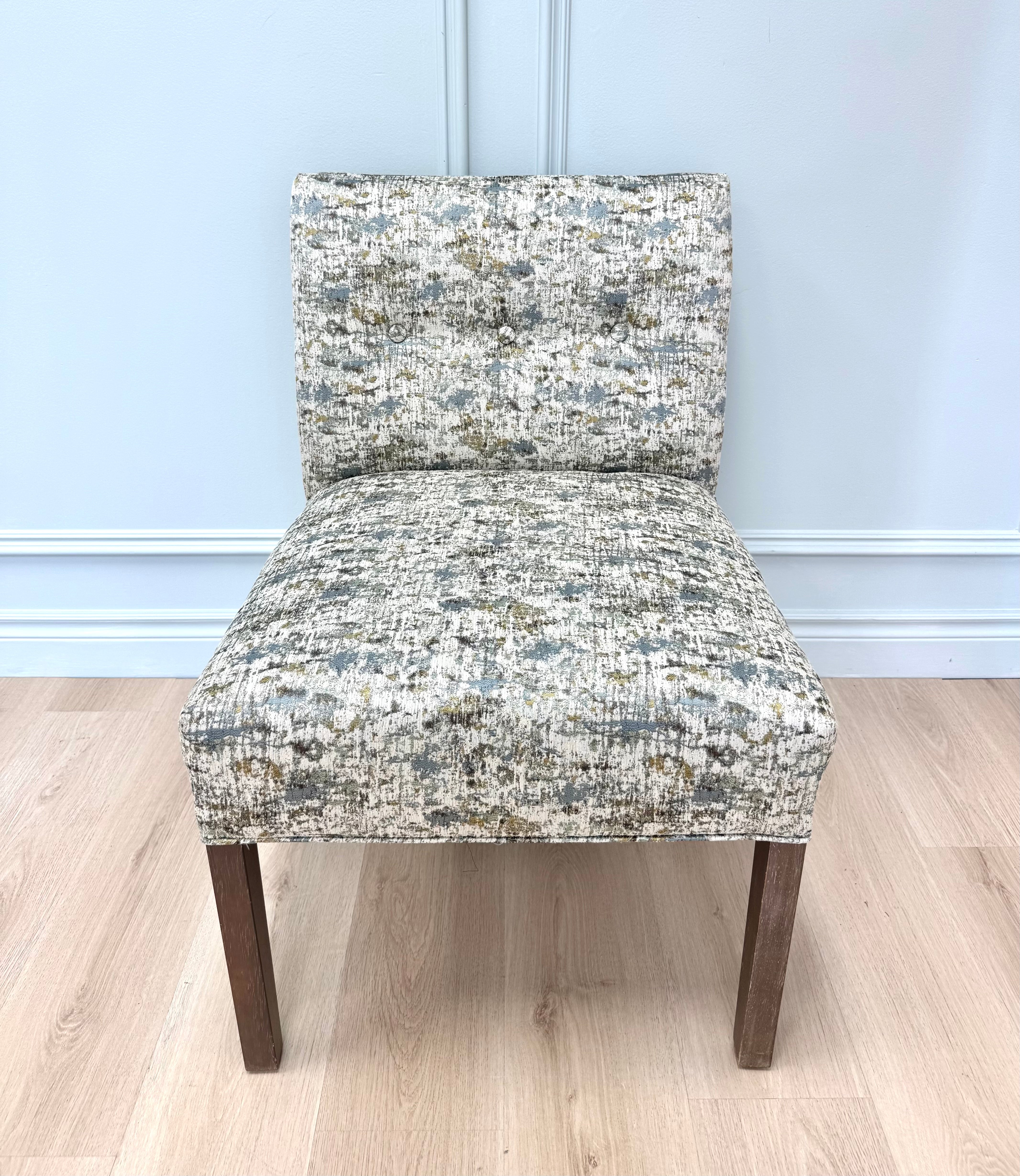 Blue & Green Abstract Slipper Chair
