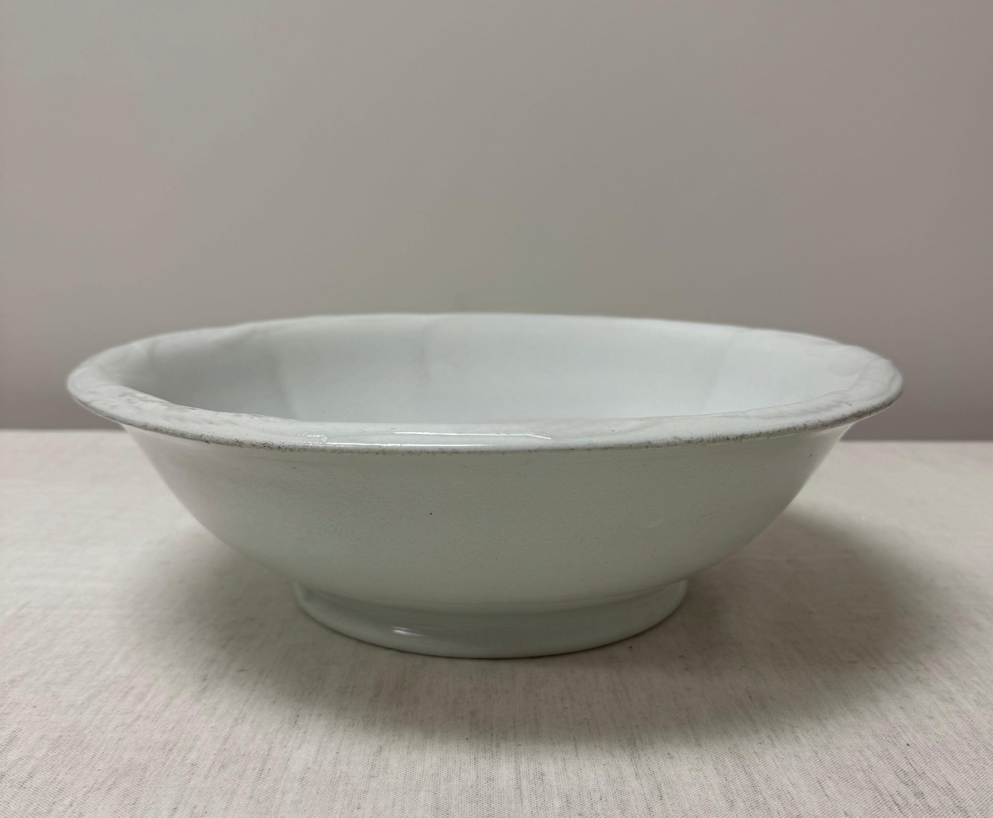Vintage White Ironstone 14" Bowl
