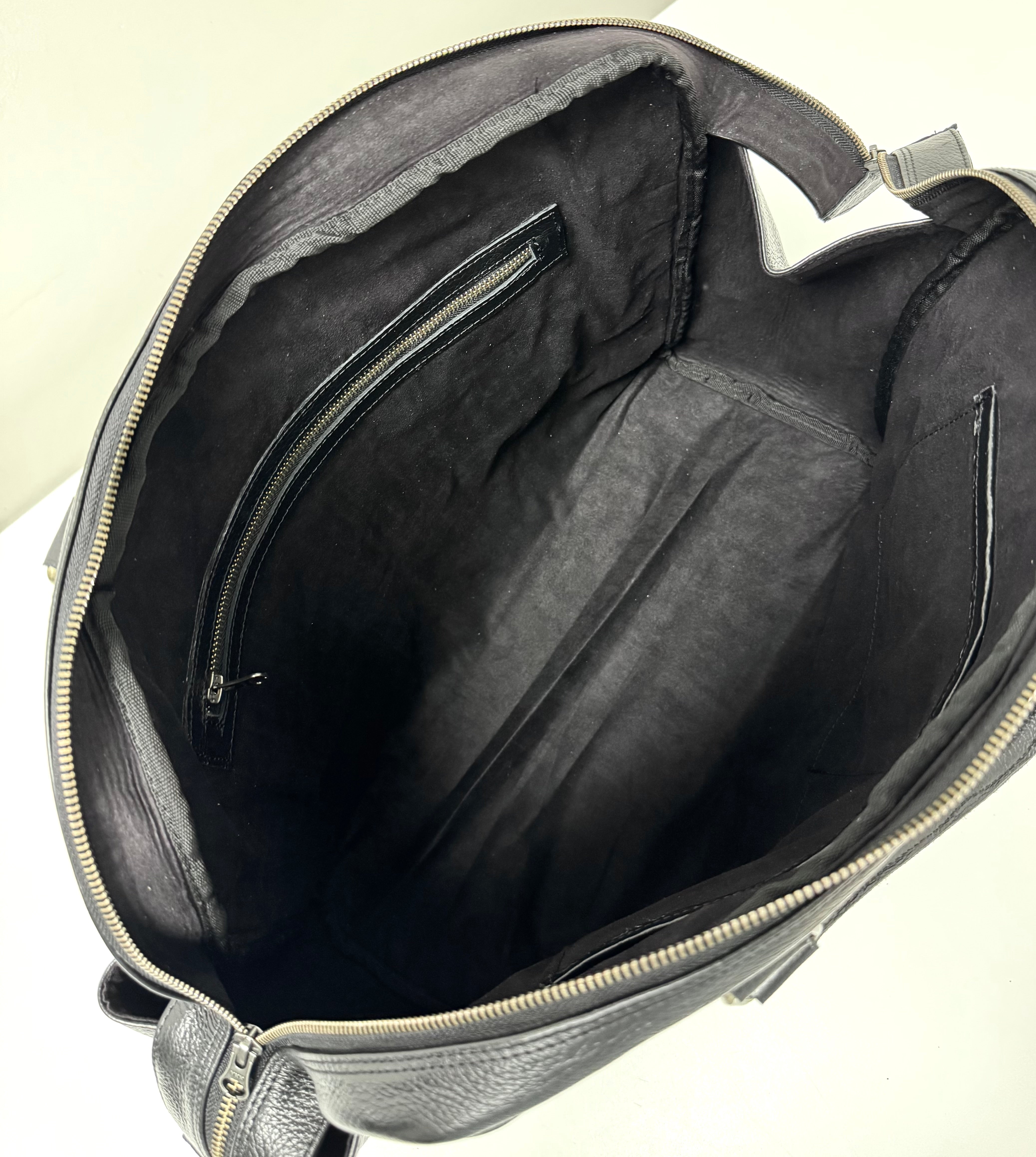 NEW Black Pebble Leather Travel Tote