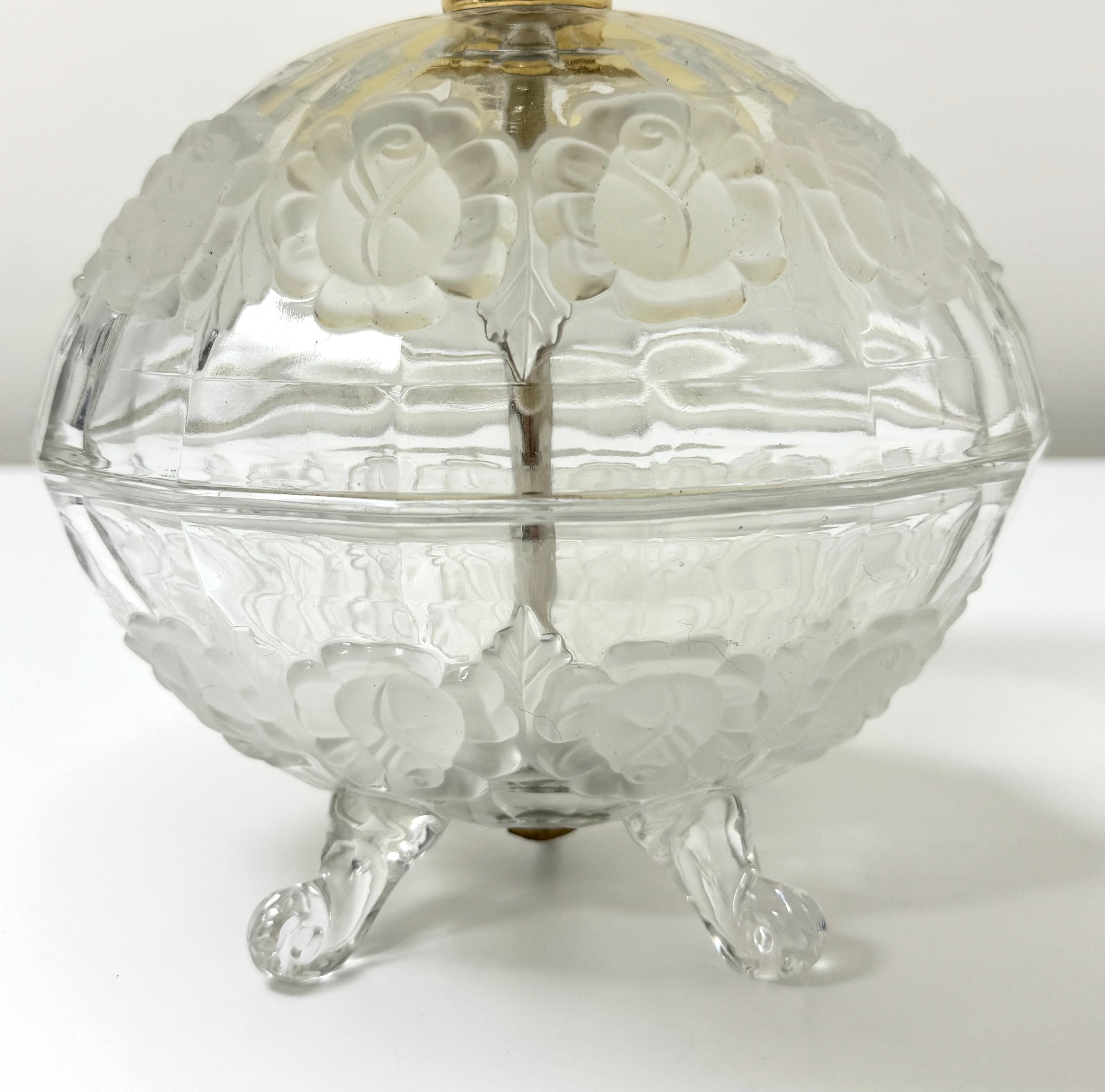 Cut & Frosted Glass Egg Lamp