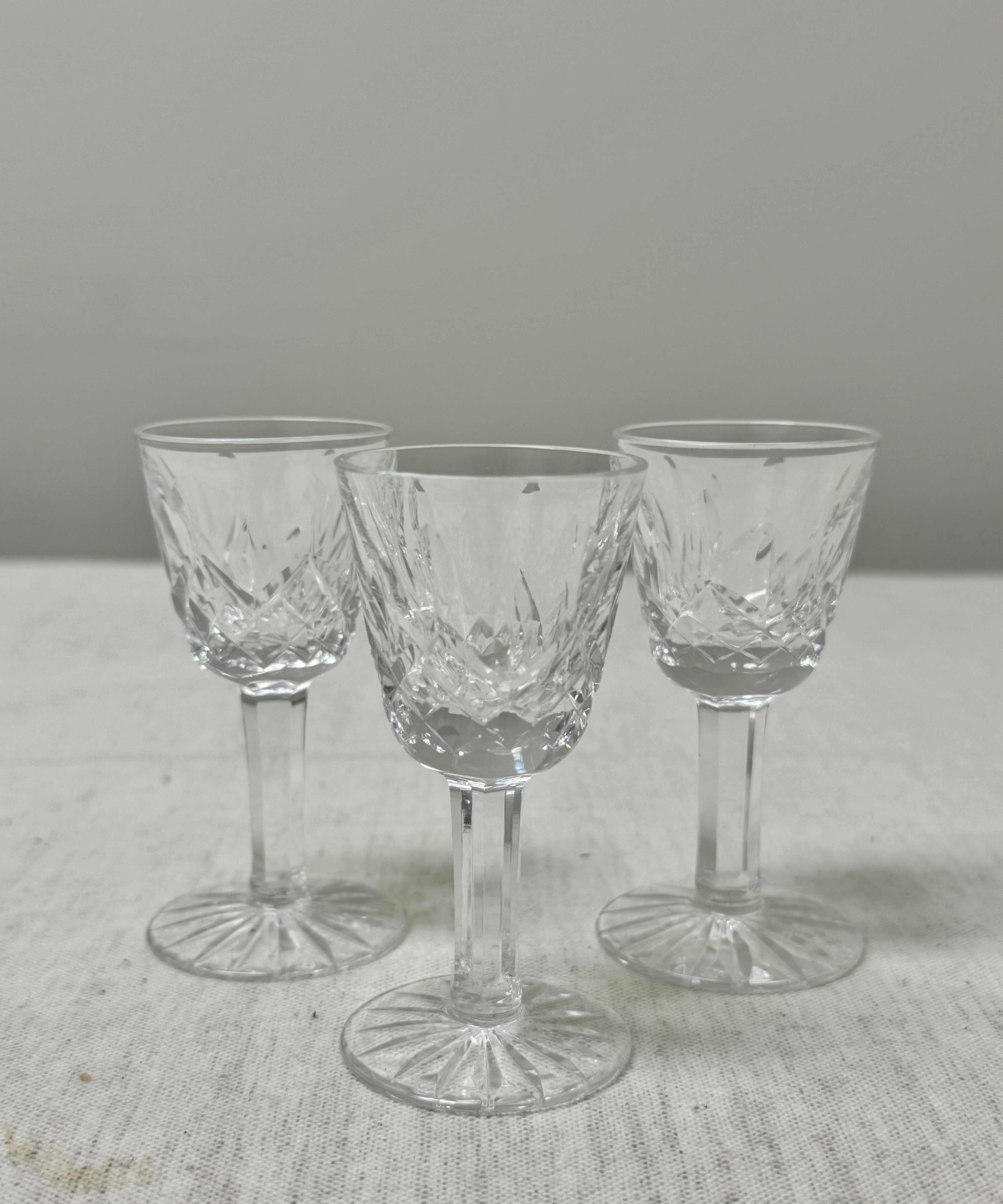 WATERFORD 'Lismore' Liqueur Glasses Set of 3