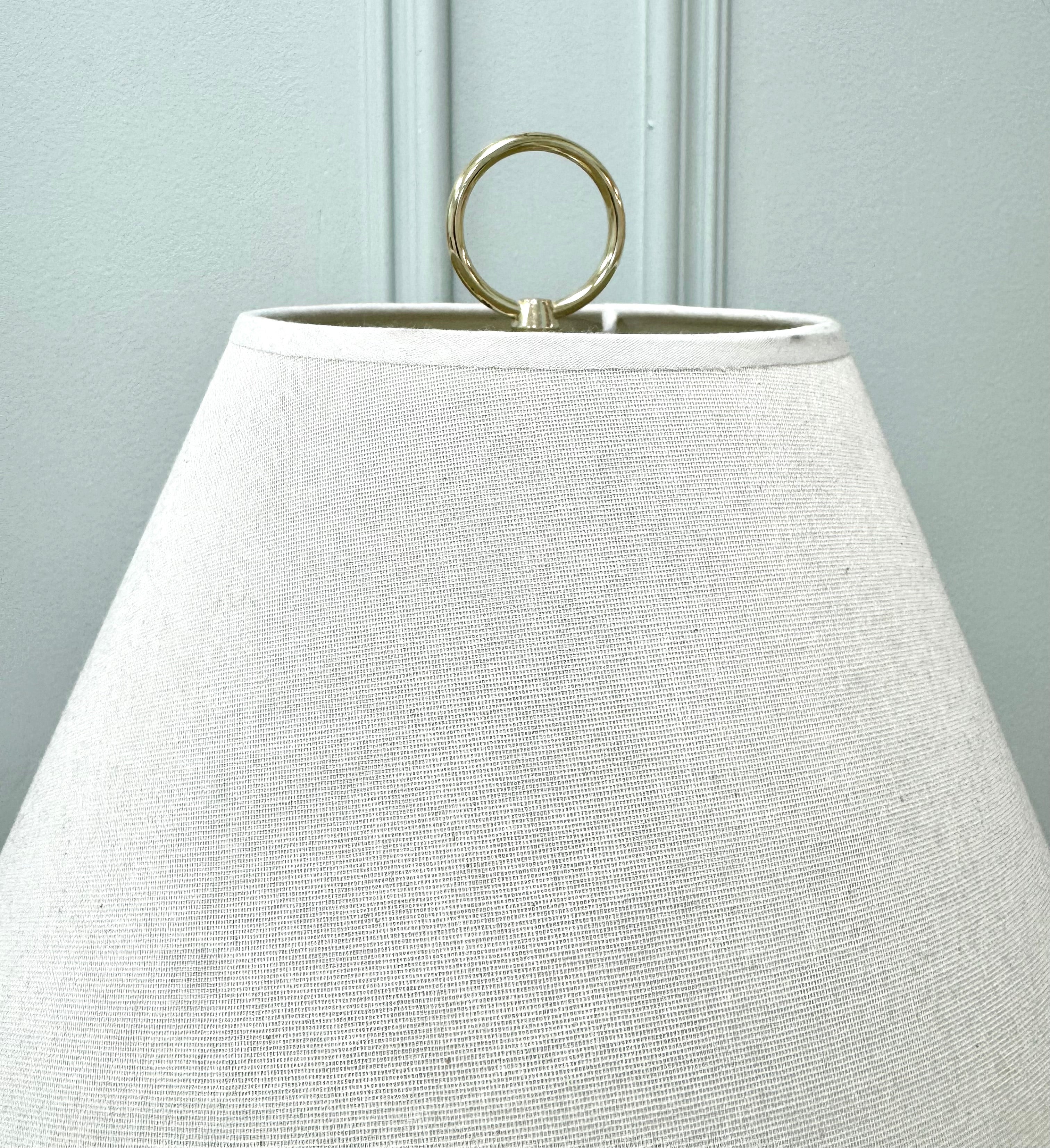 Vintage Brass Floor Lamp with Egg Detail