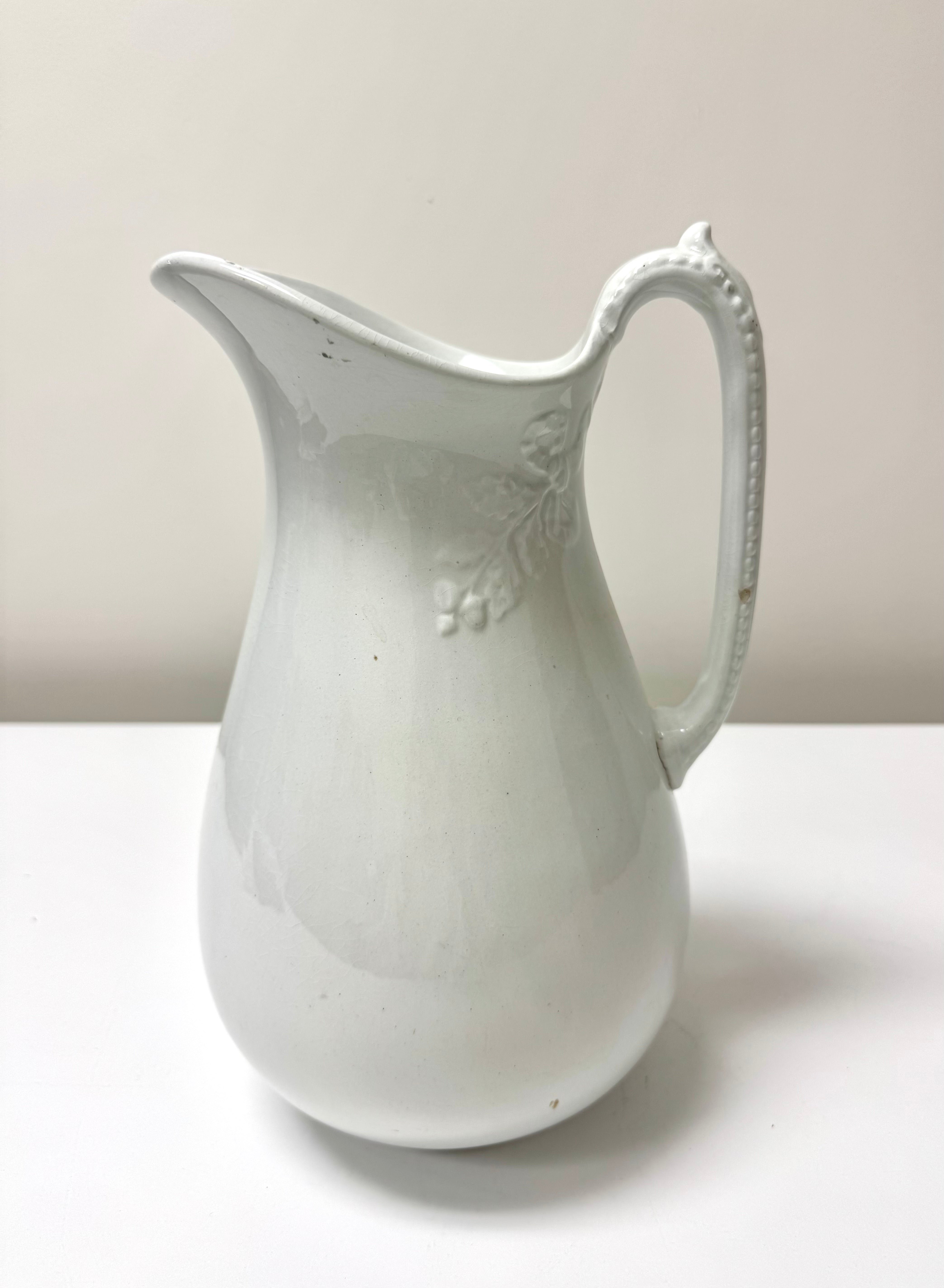 Antique W&E CORN BURSLEM 12" Ironstone Pitcher