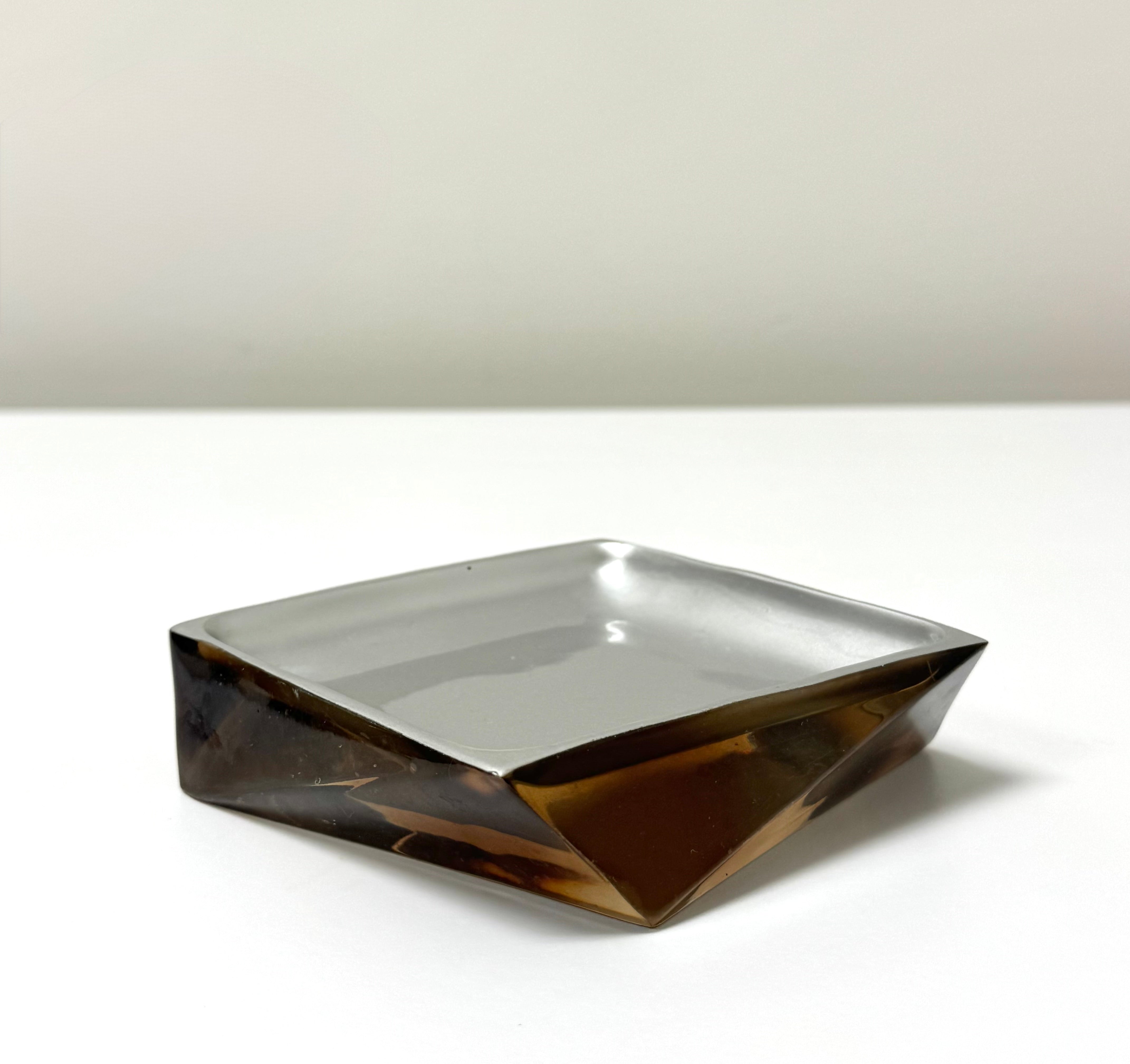 Smoked Lucite Asymmetrical Dish