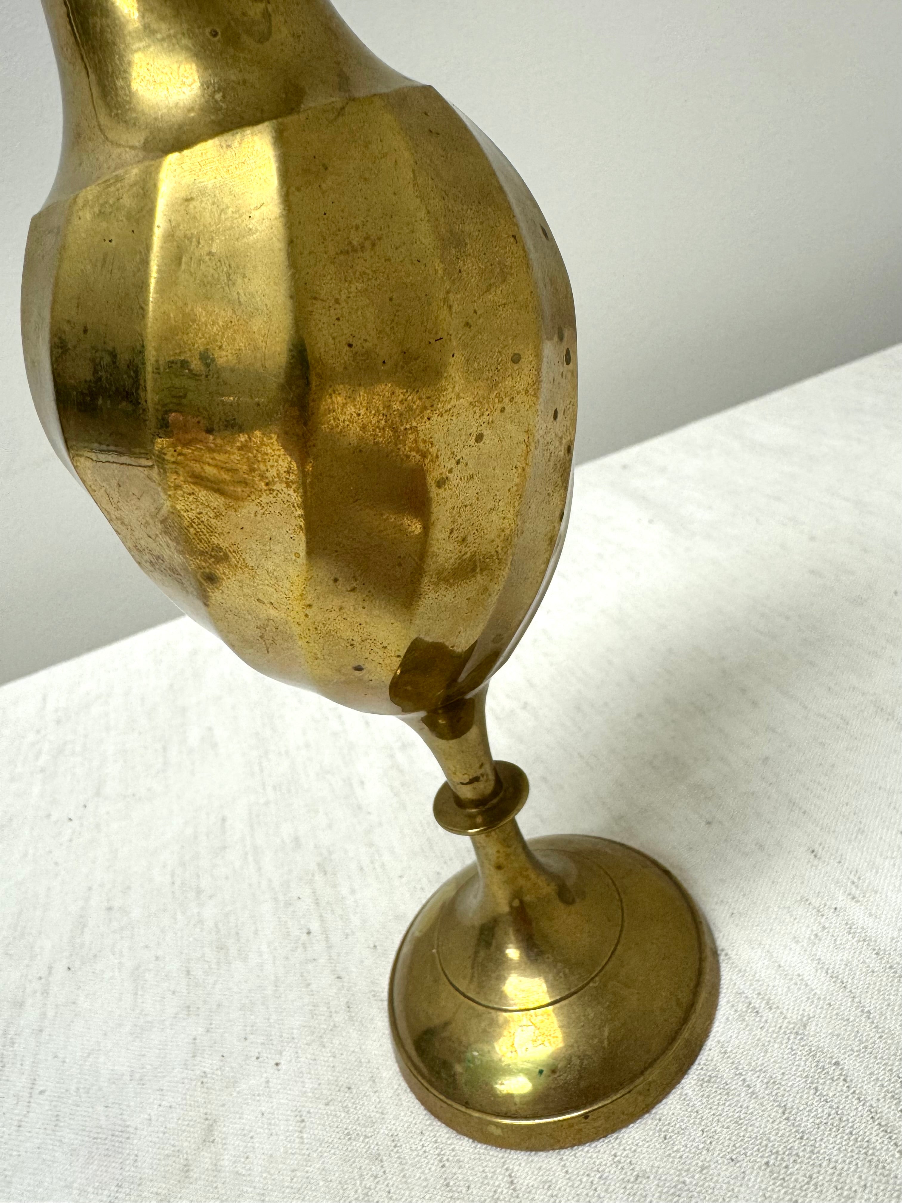 Vintage Aged Brass 10" Vase