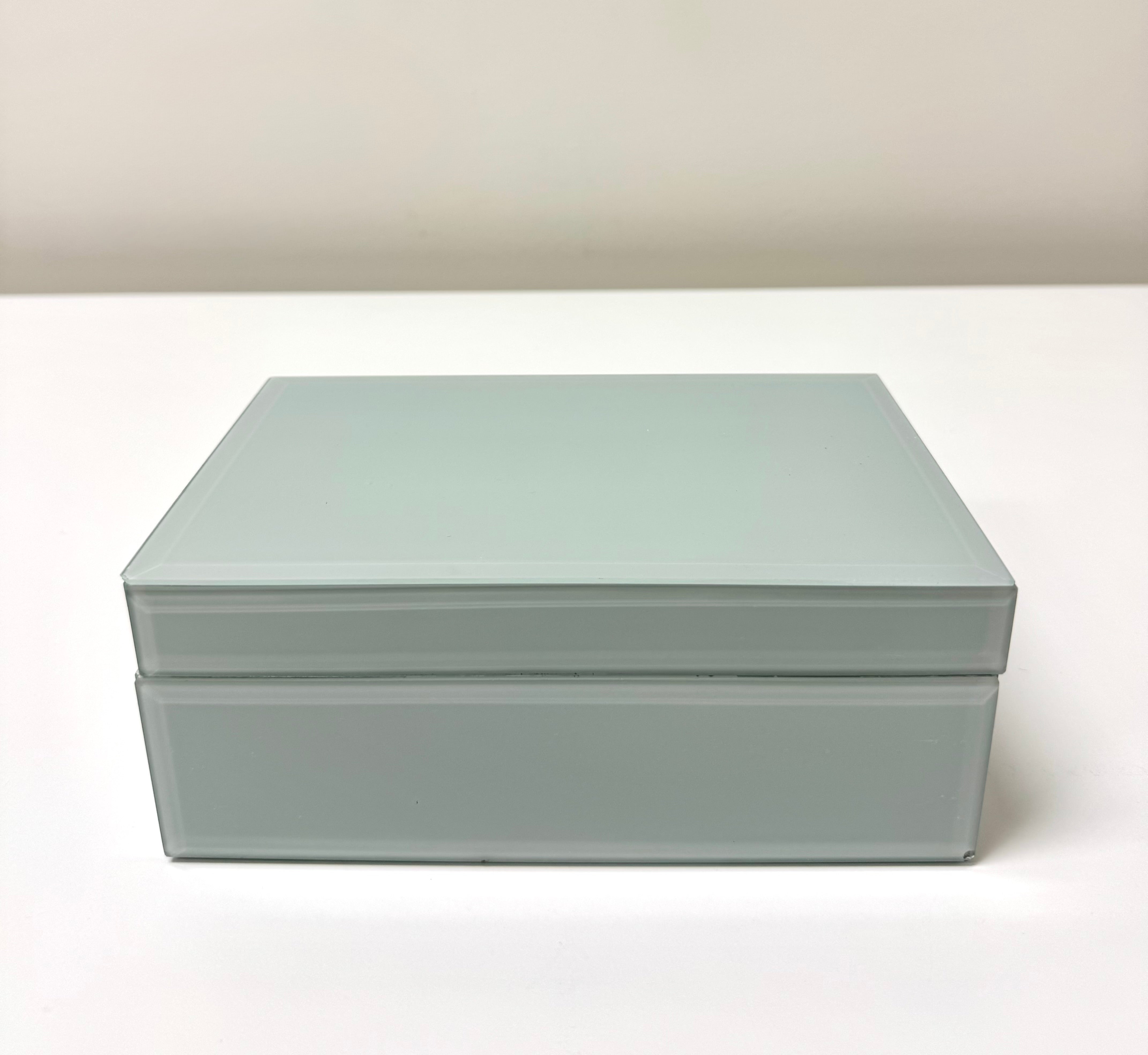 Light Celadon Glass Jewellery Box