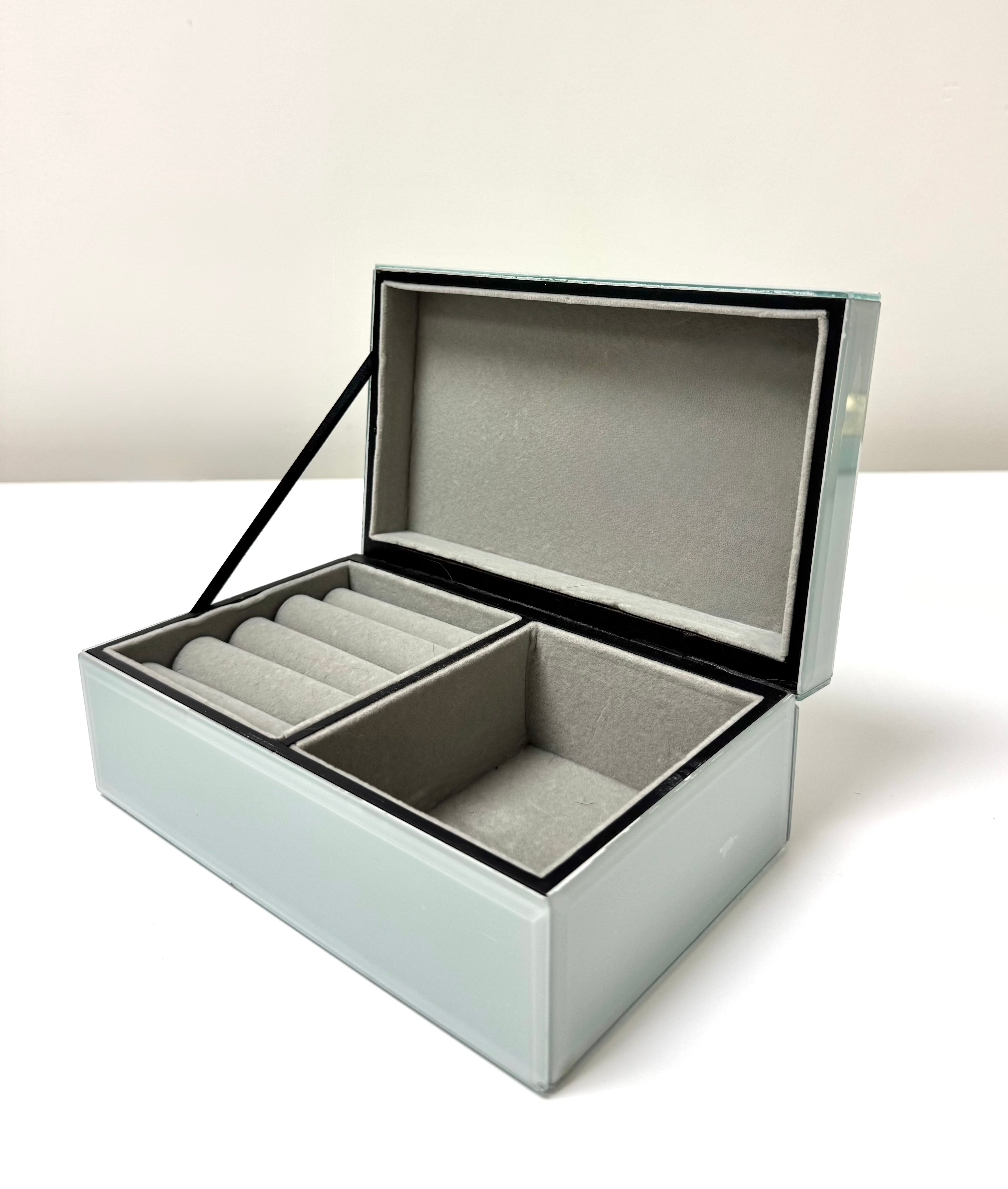 Light Celadon Glass Jewellery Box