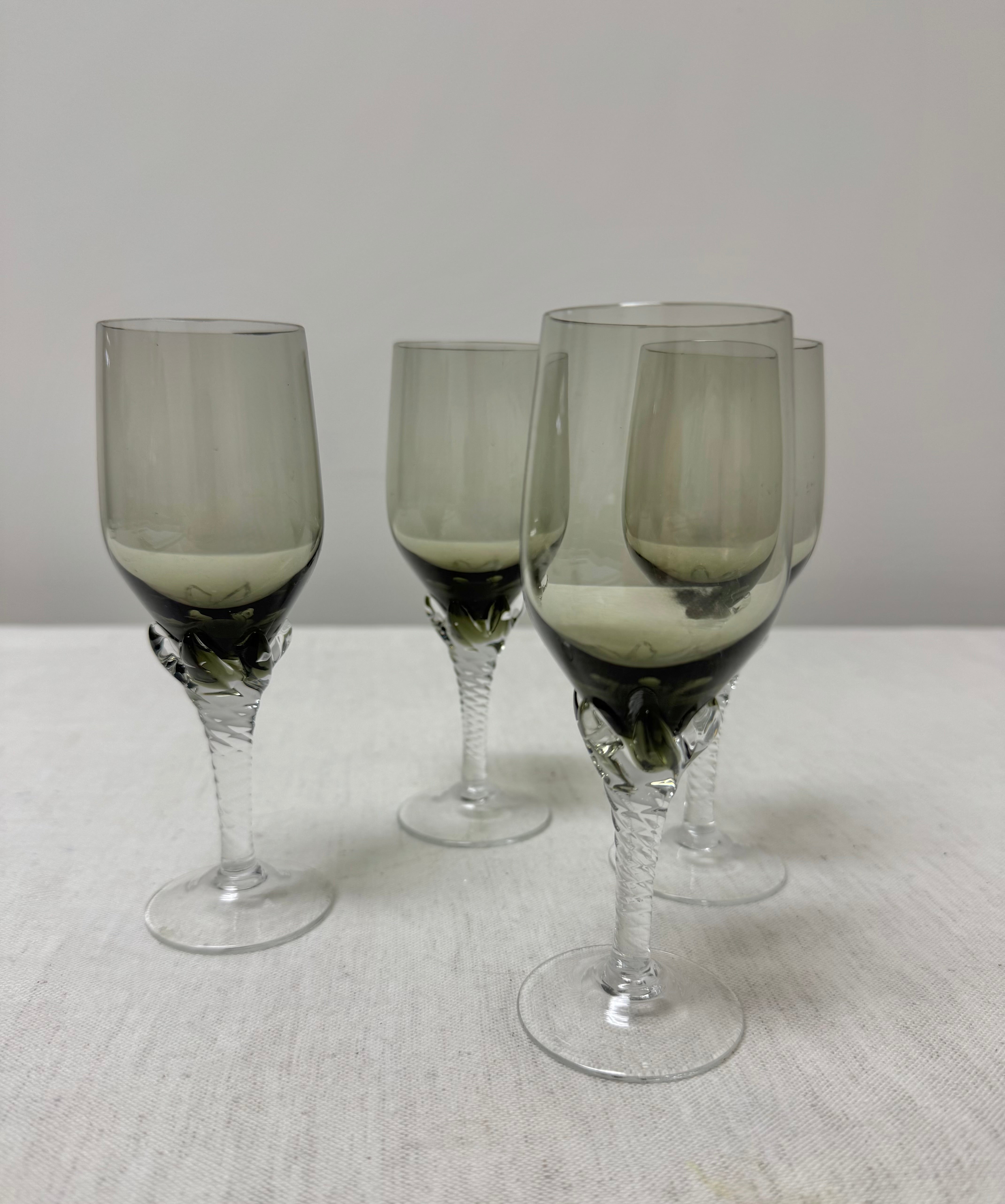 Coronation Smoke Crystal Cordial Glasses Set of 4