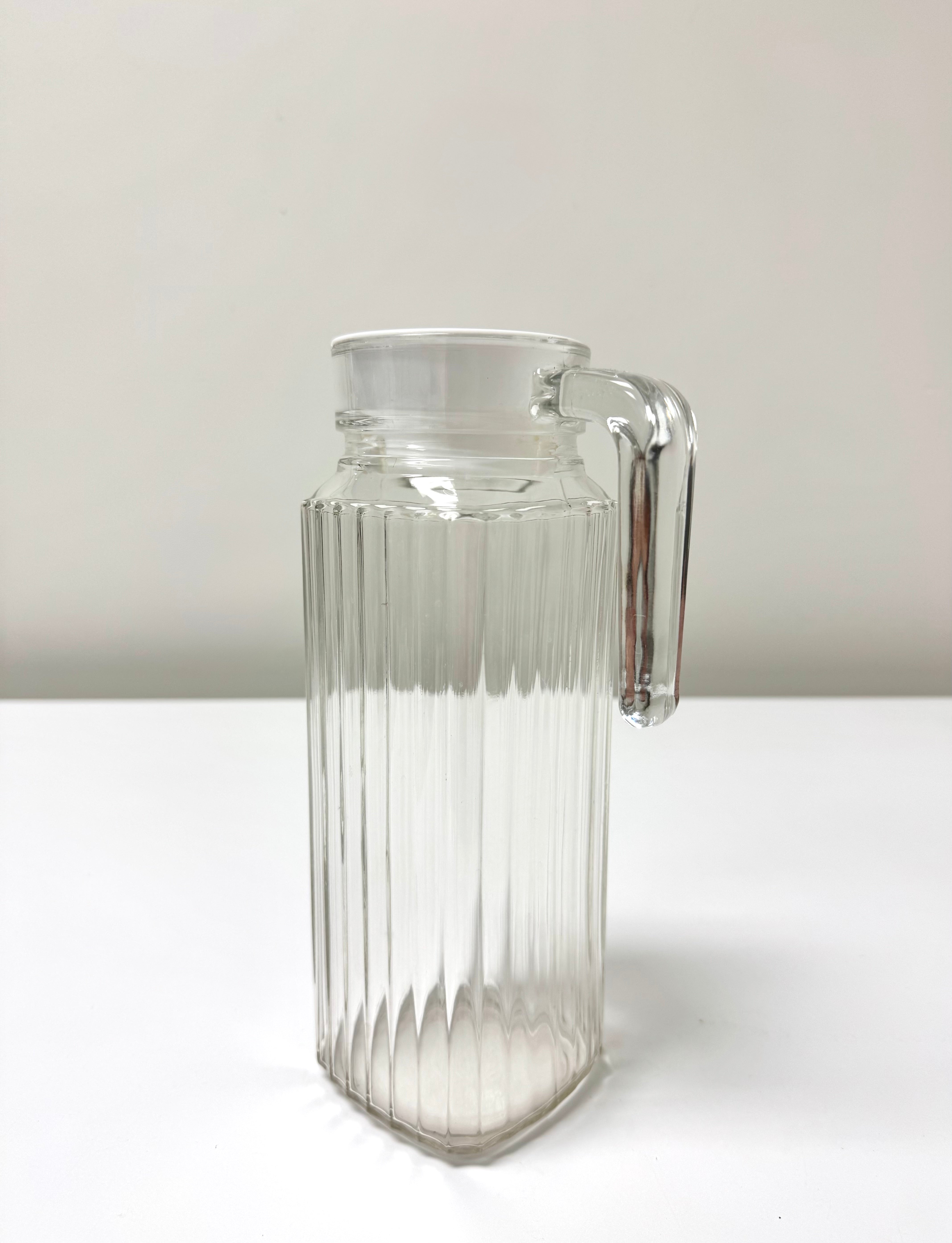 LUMINARC FRANCE Ribbed Glass Refrigerator Pitcher