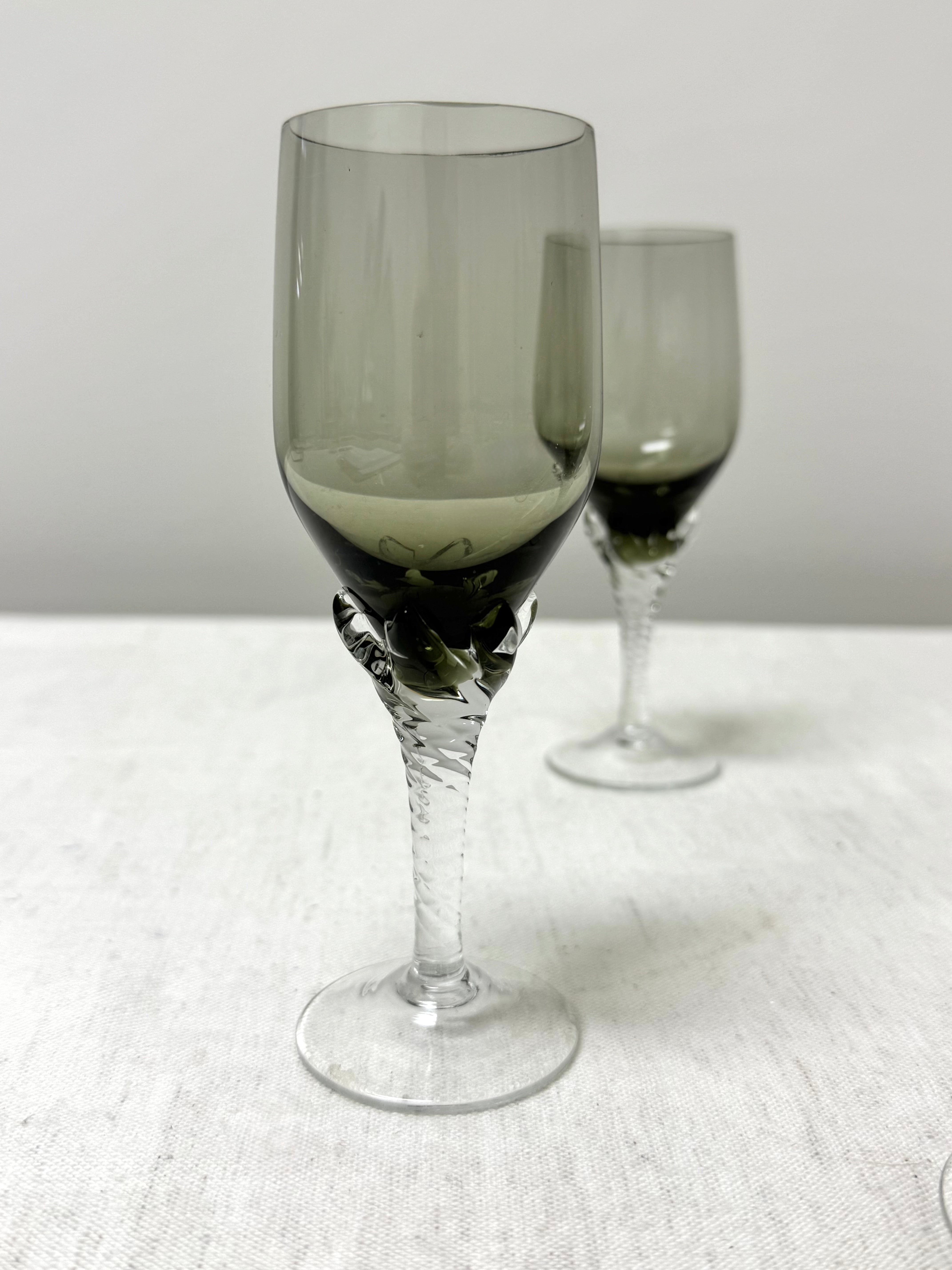 Coronation Smoke Crystal Cordial Glasses Set of 4