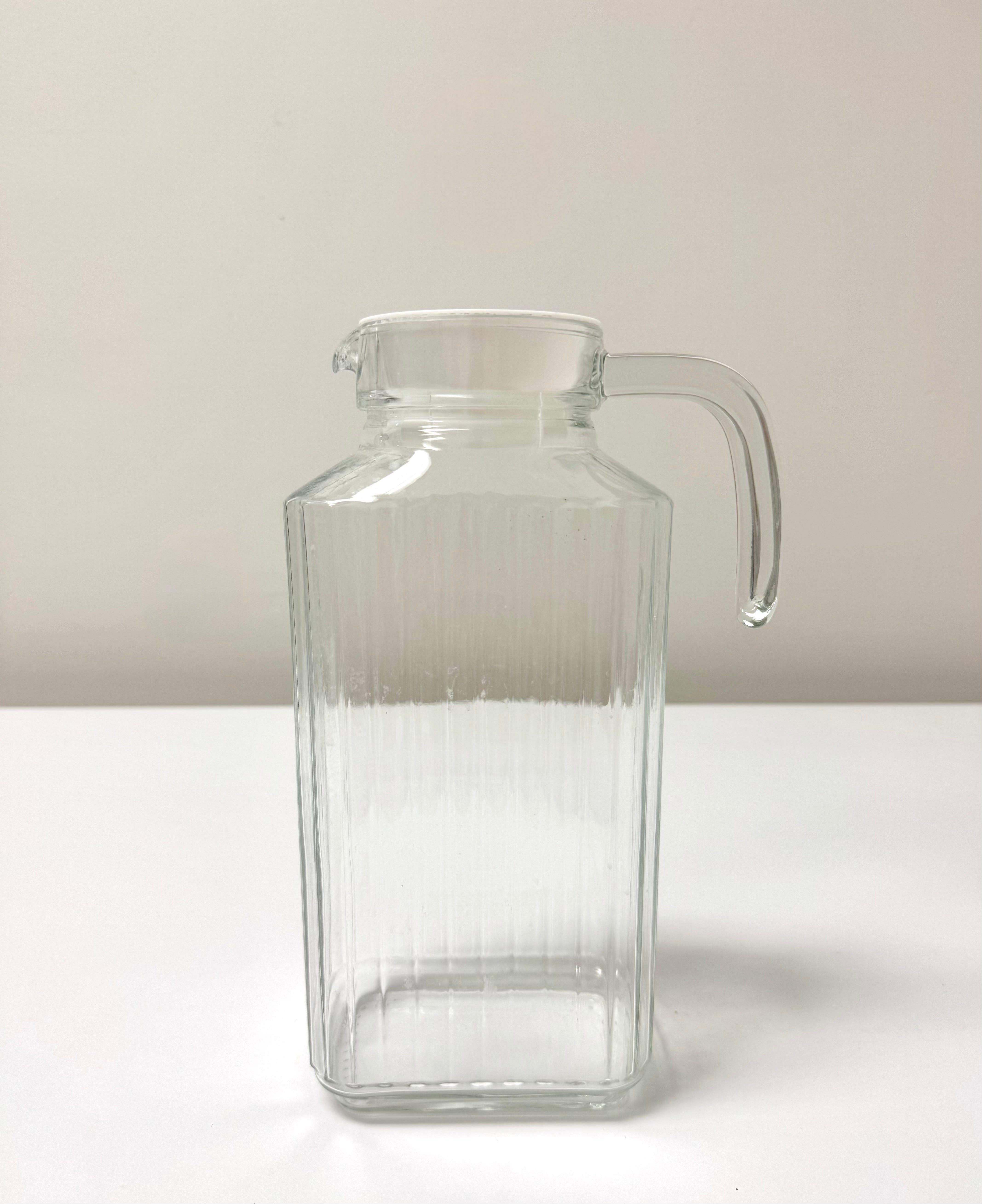 LUMINARC FRANCE Ribbed Glass Refrigerator Pitcher