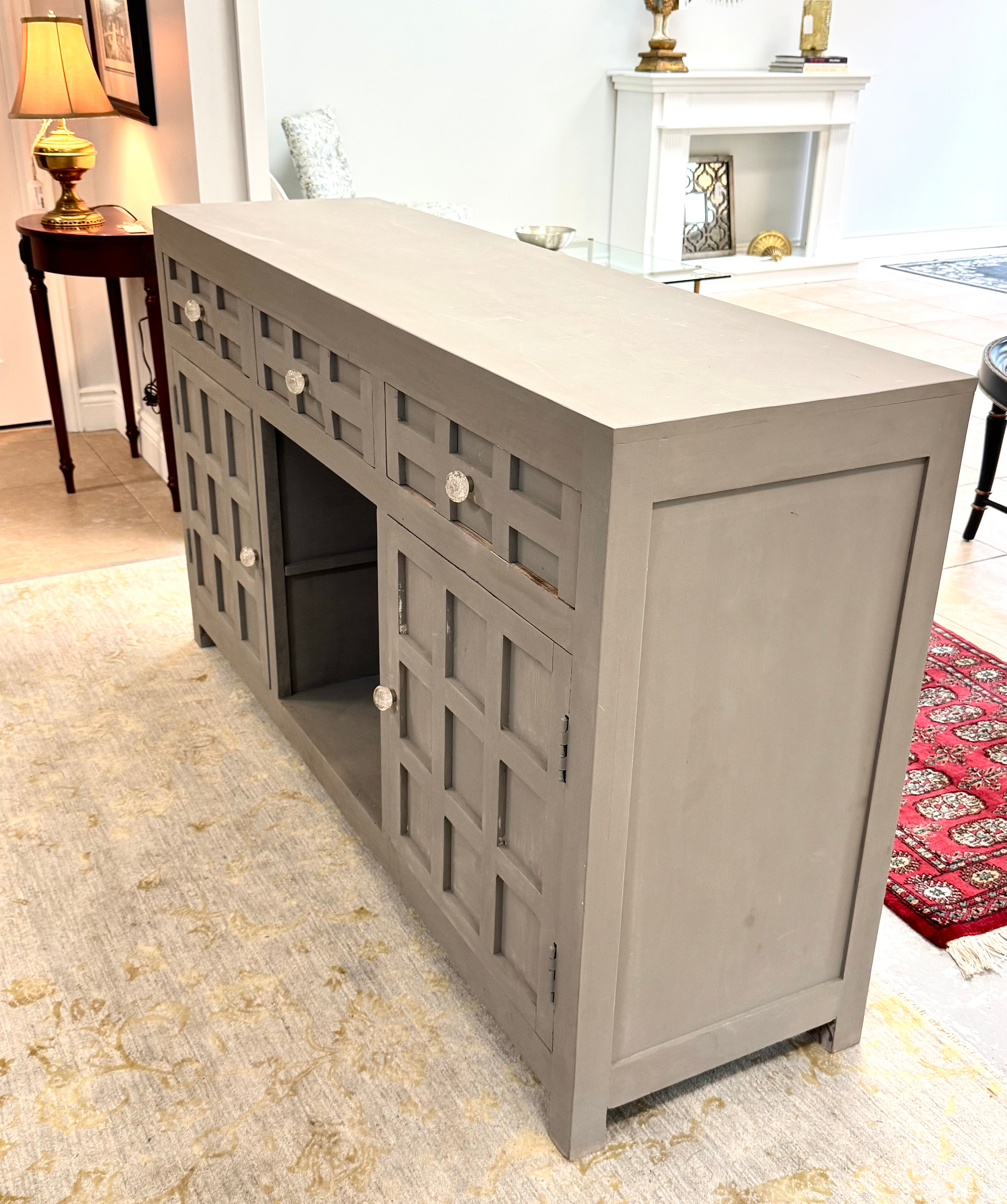 Elephant Gray Painted Sideboard (64"W x 18"D x 36"H)