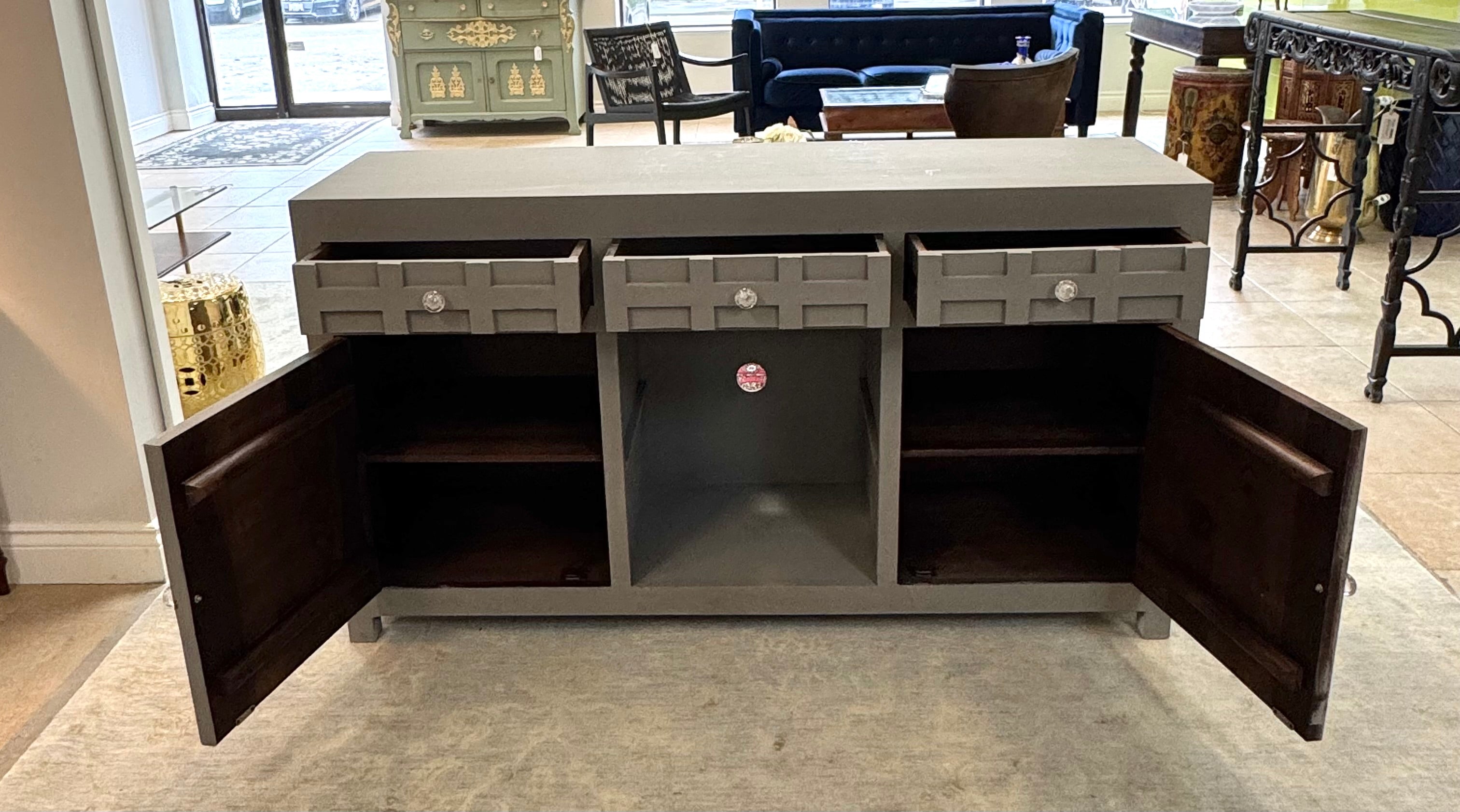 Elephant Gray Painted Sideboard (64"W x 18"D x 36"H)