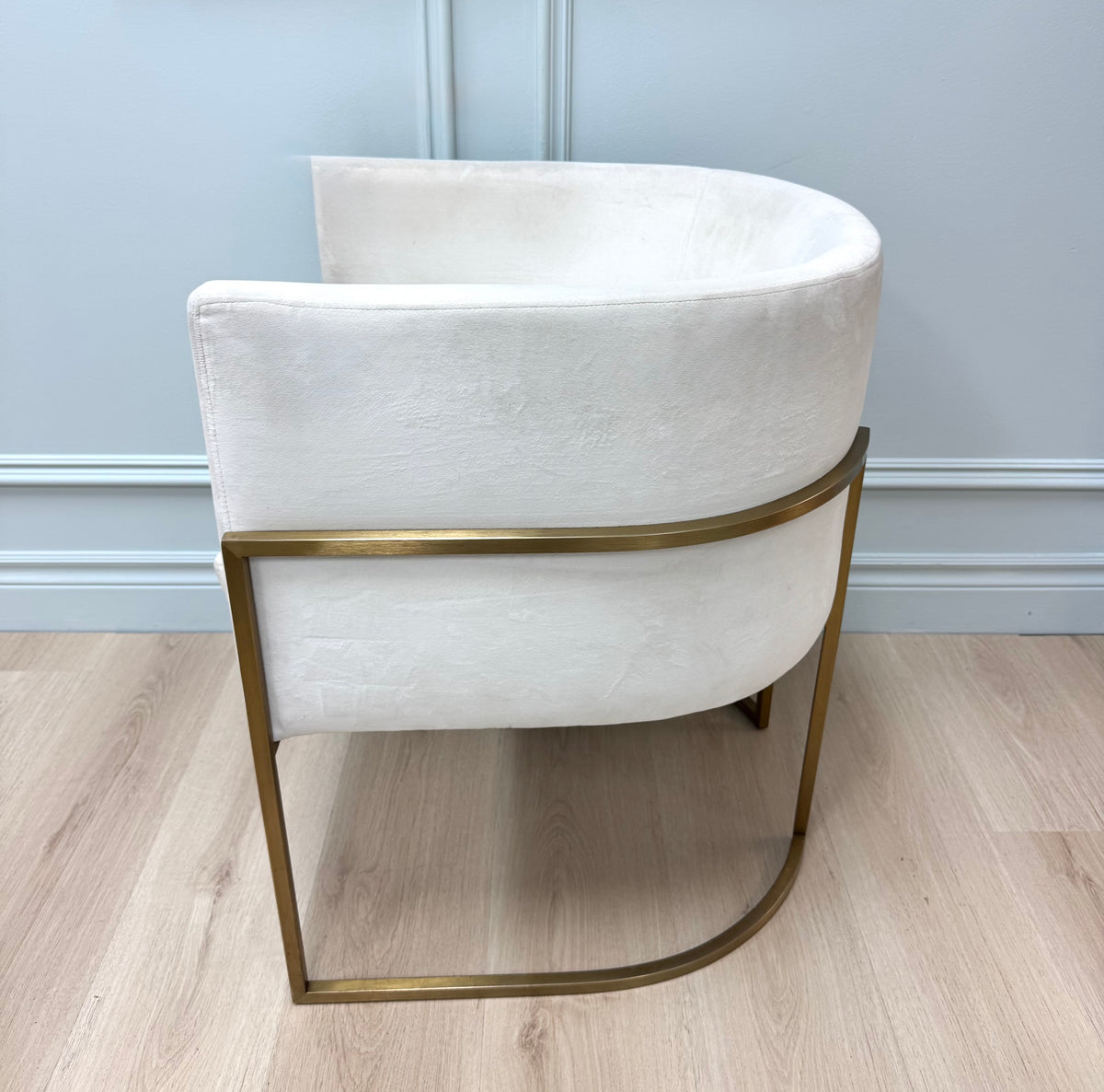 Cream Velvet Barrel Chairs Set of 4