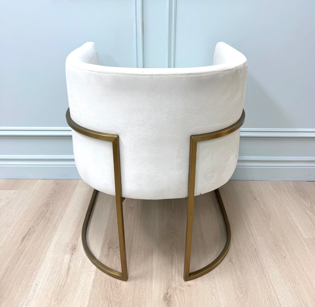 Cream Velvet Barrel Chairs Set of 4
