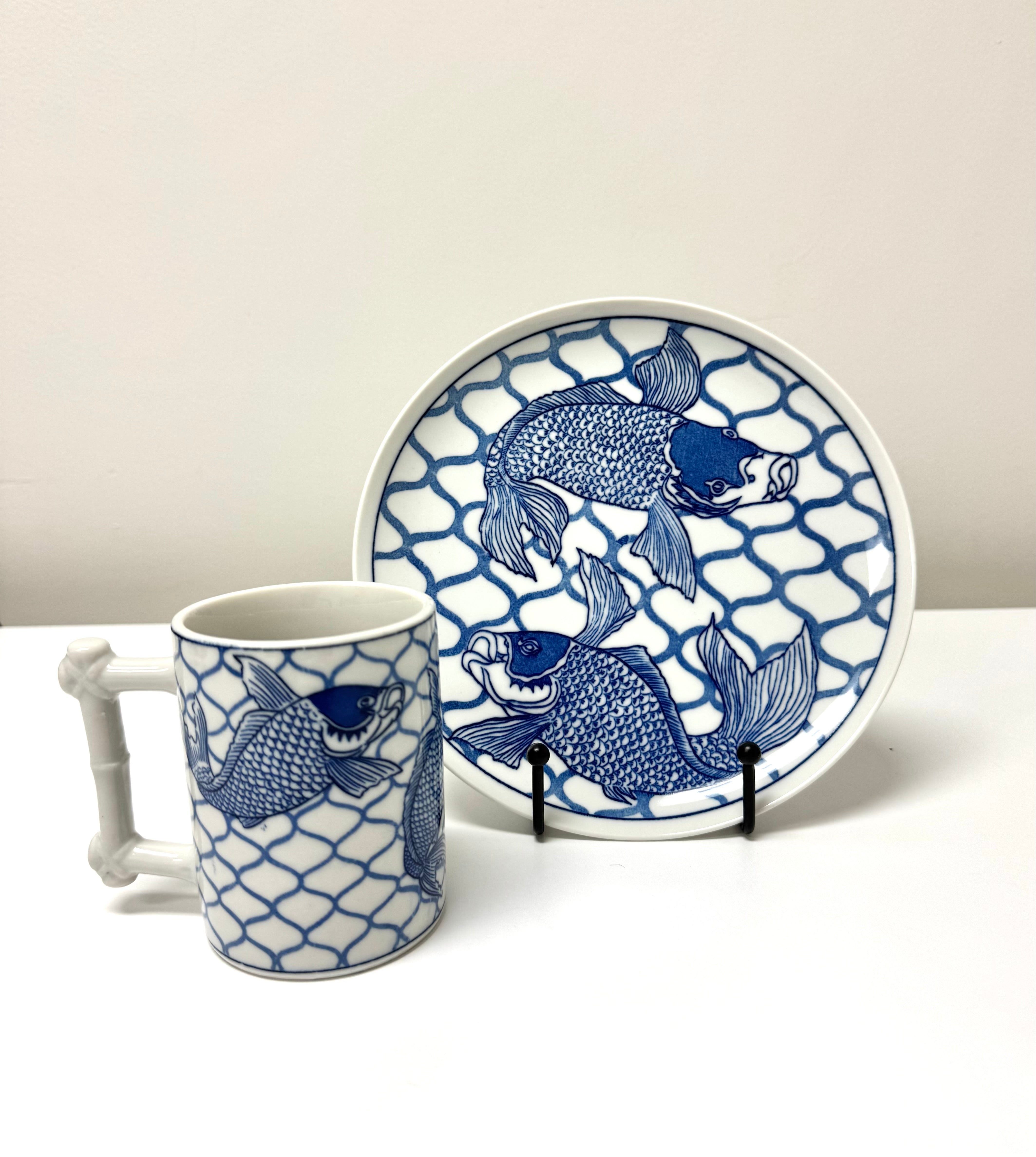 Vintage NANCY GETZ Plates & Mugs Set for 11