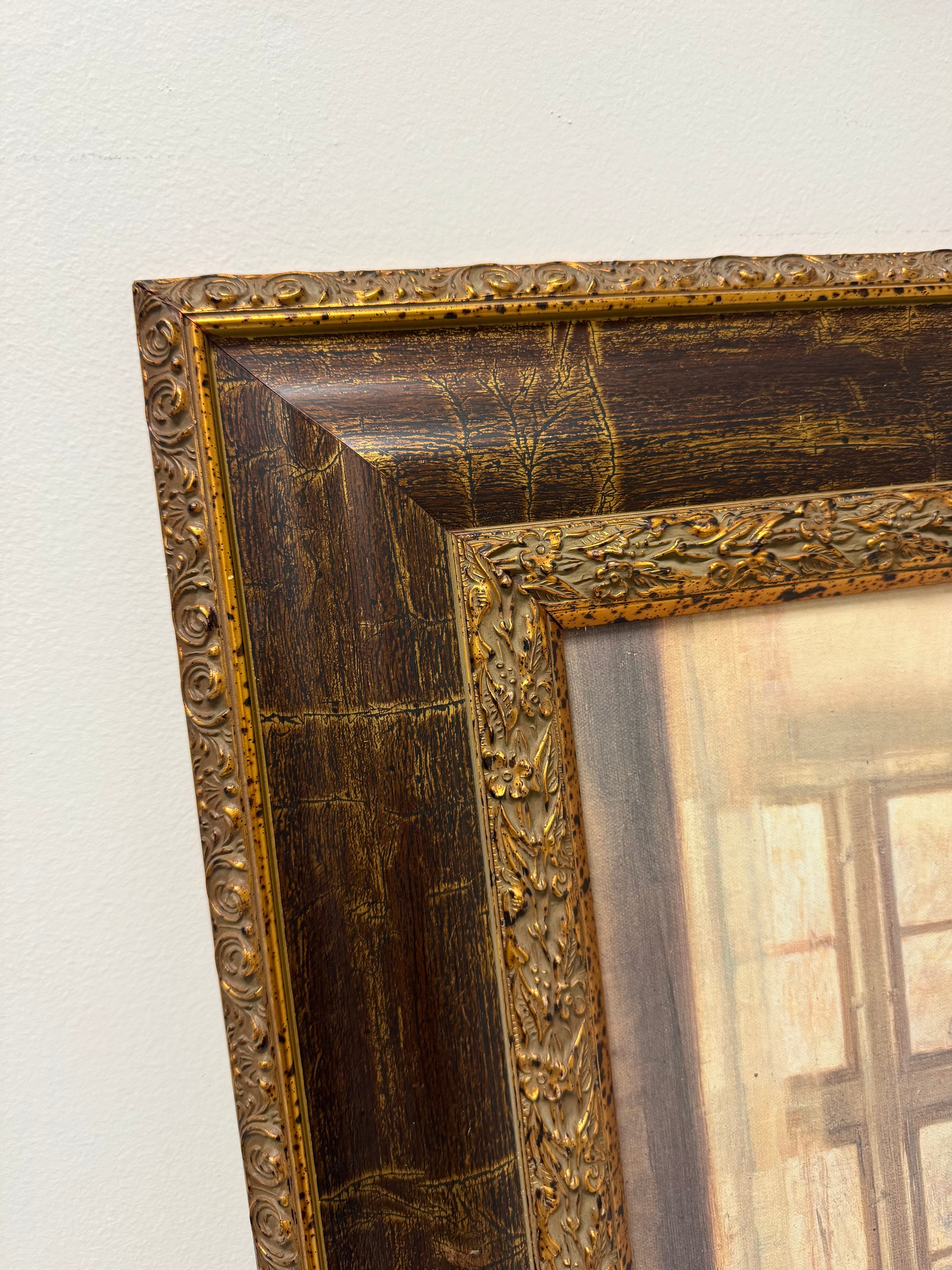 'A Girl Sewing in an Interior' Print