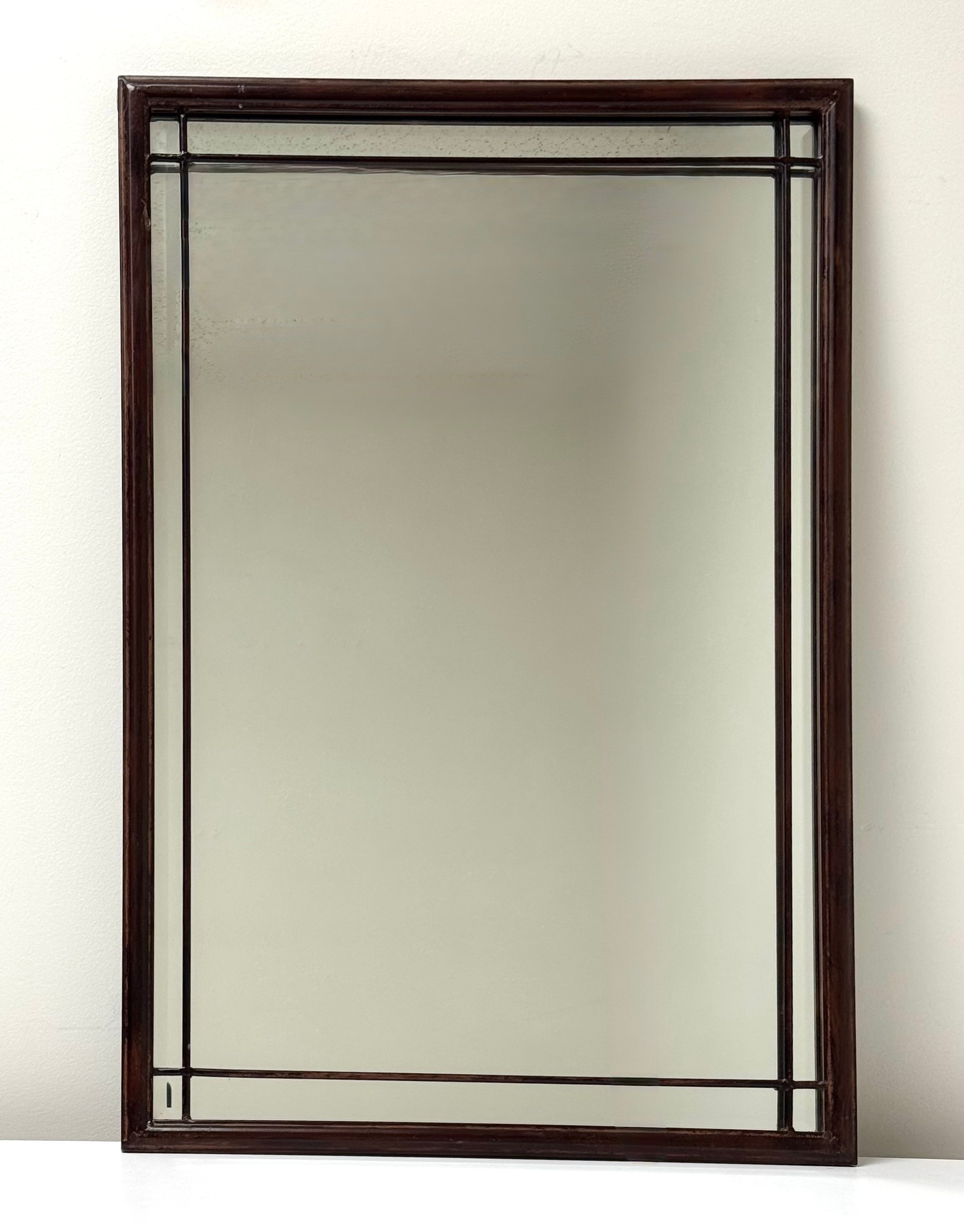 Dark Bronze Mirror with Grid Overlay