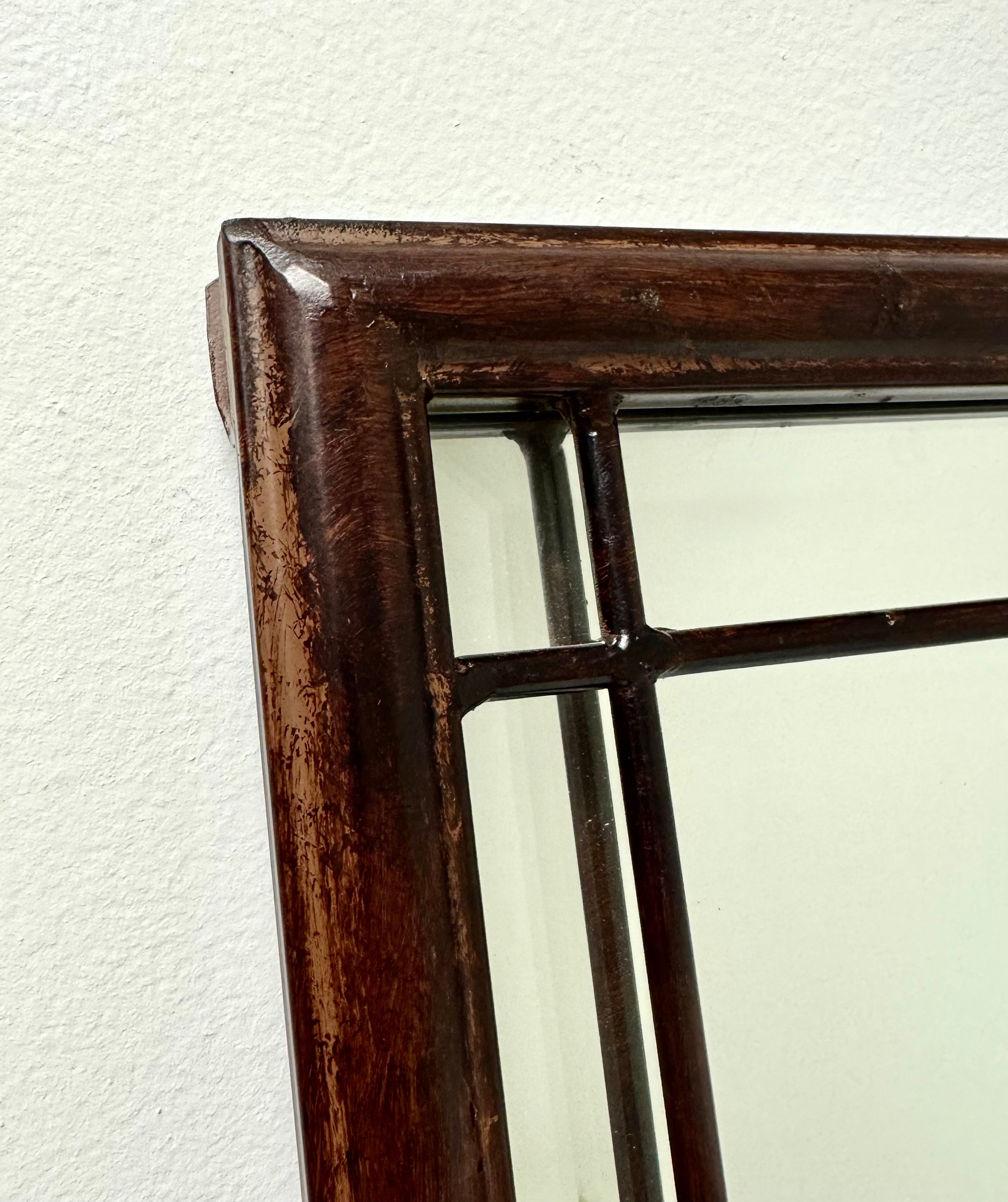 Dark Bronze Mirror with Grid Overlay