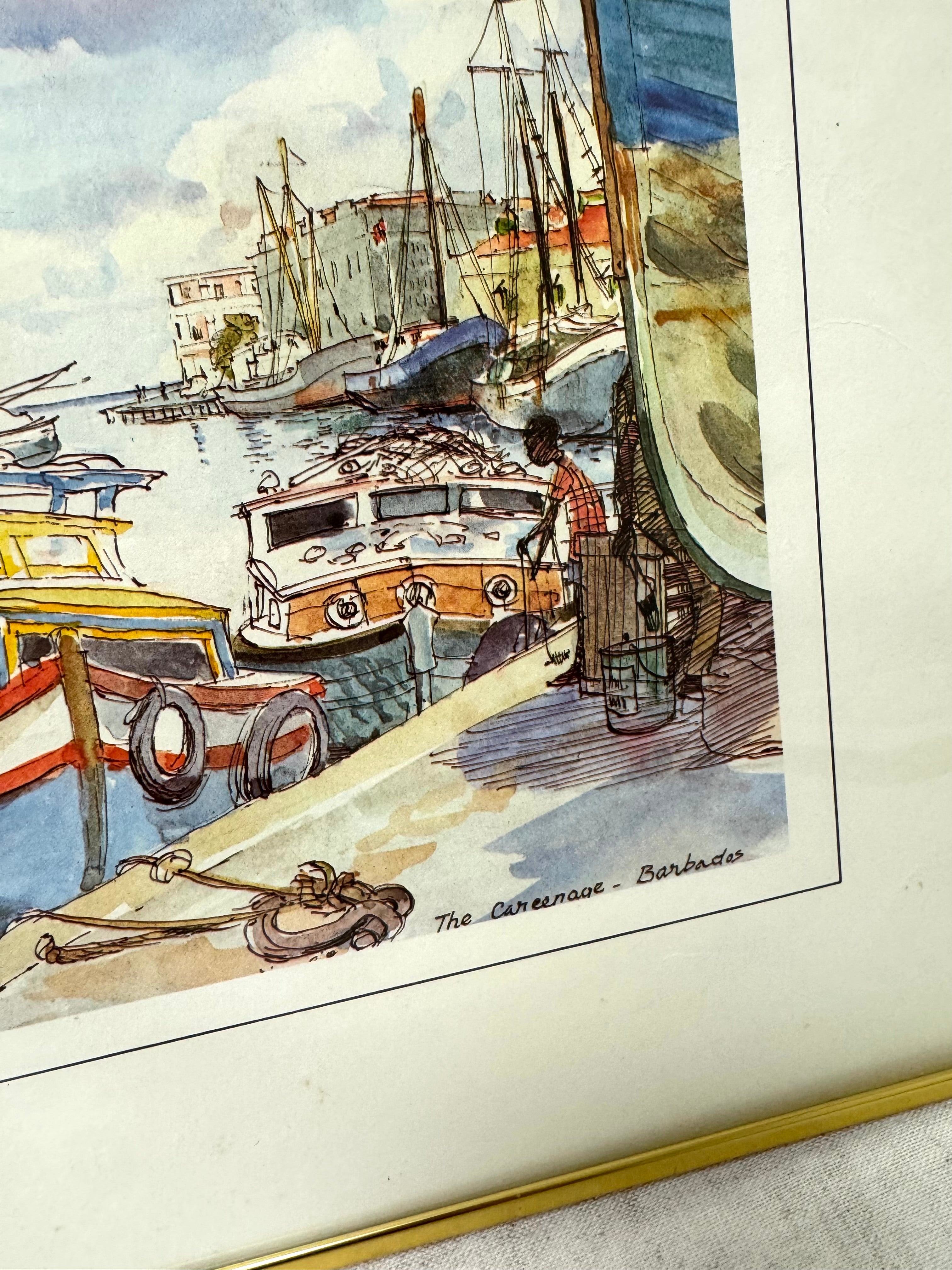 'The Careenage - Barbados' Watercolour Print