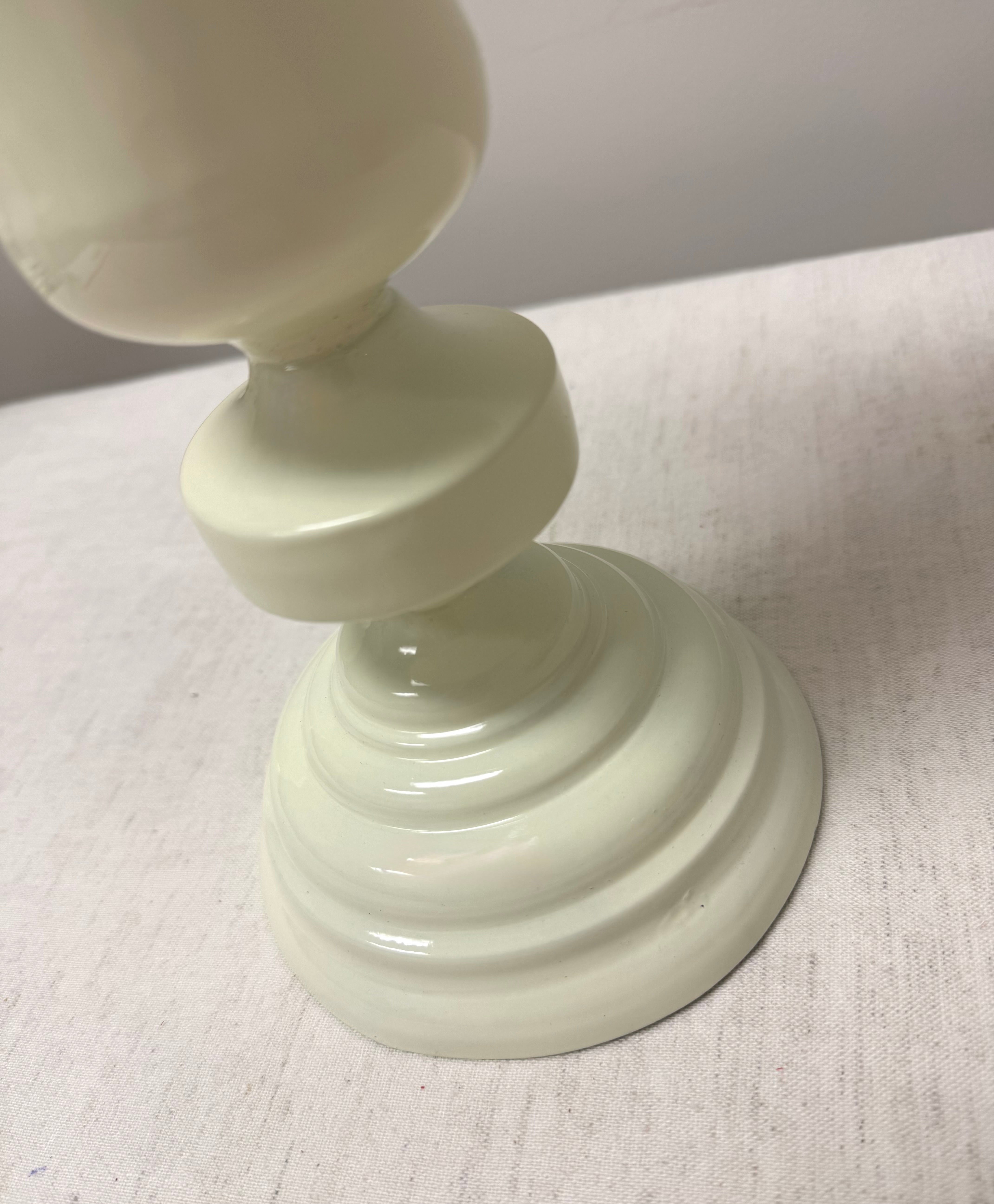 Cream Metal 14-1/2" Pillar Candle Holder