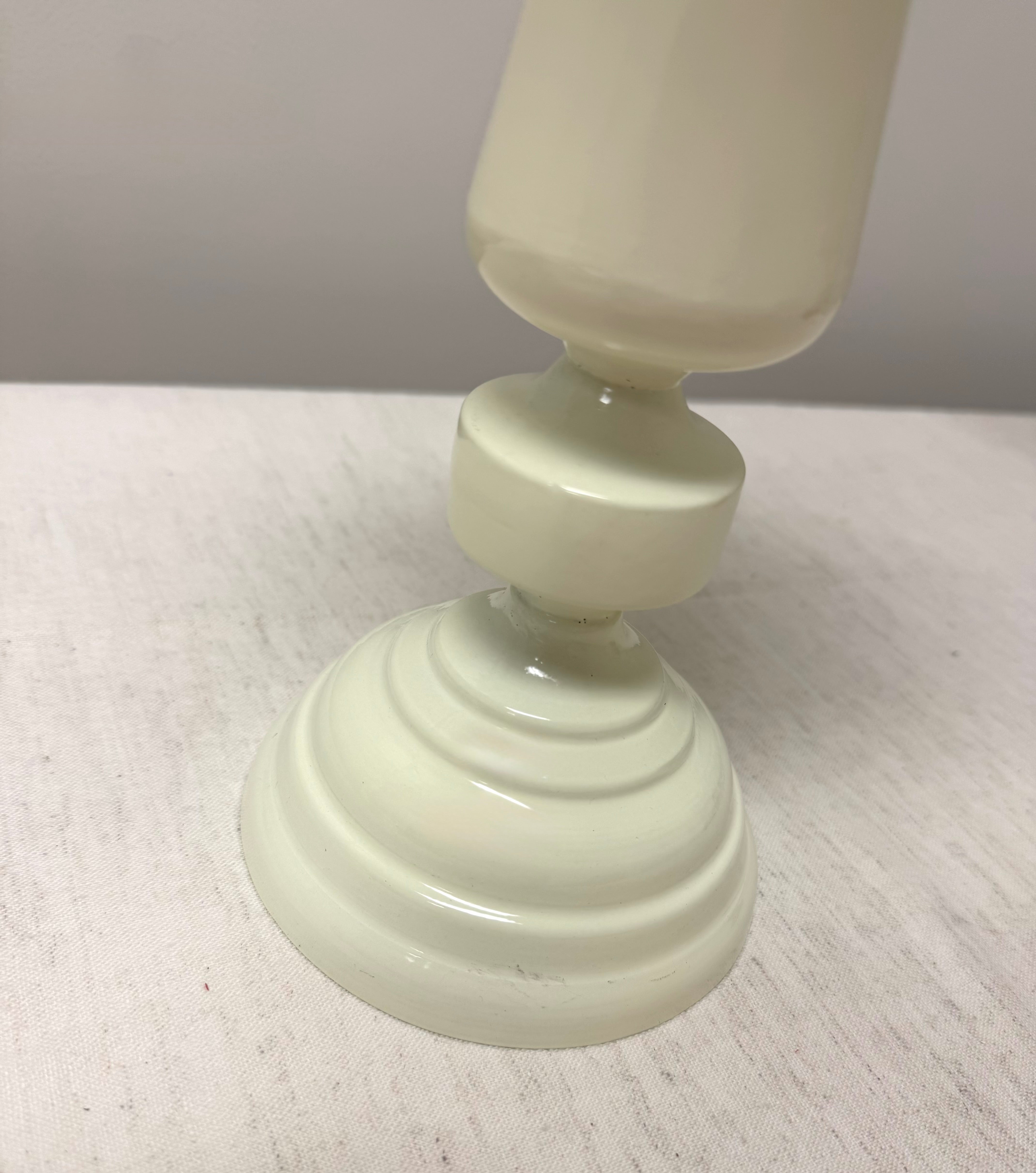 Cream Metal 12" Pillar Candle Holder