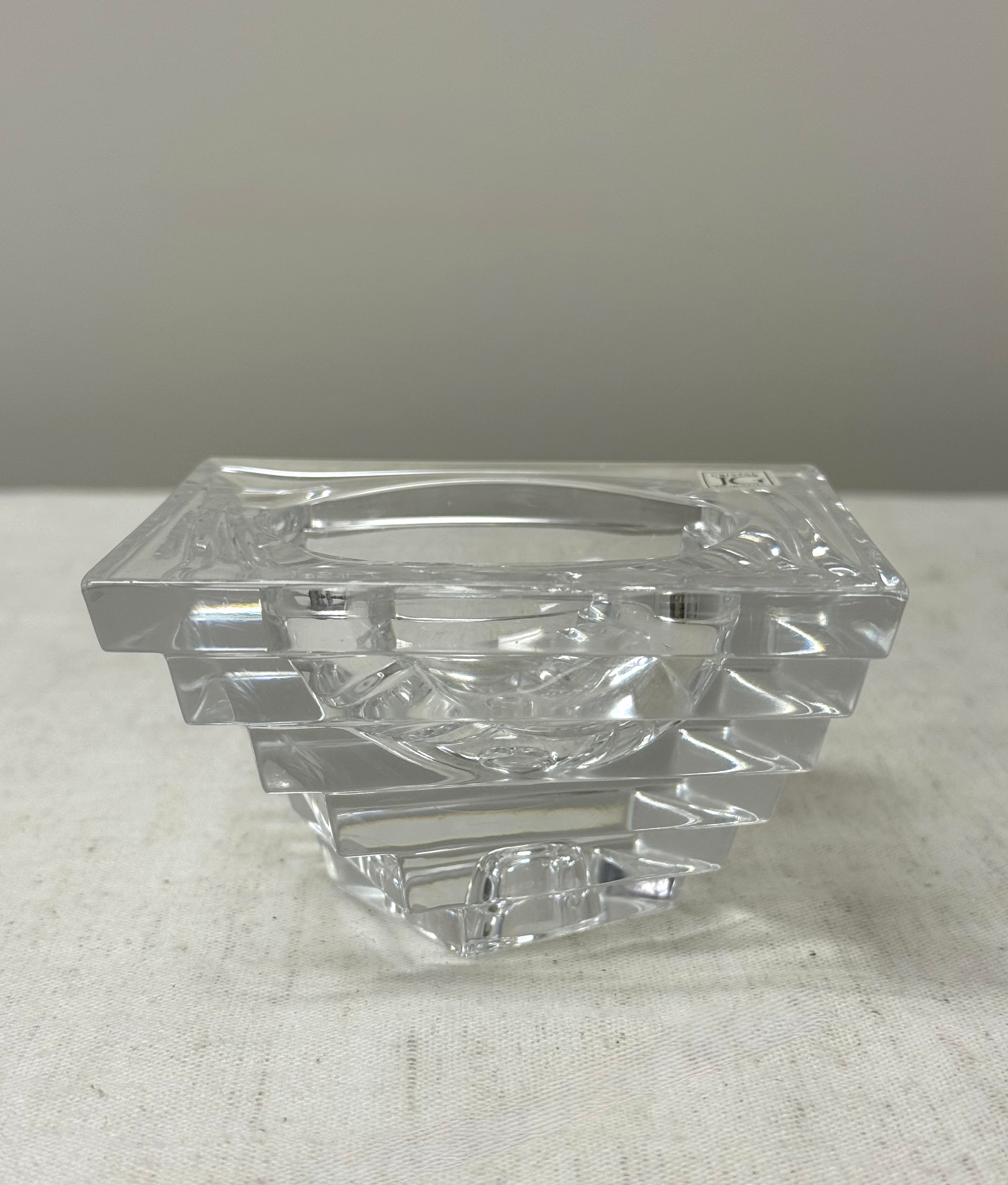 Vintage JG DURAND Crystal Twisted Stack Candle Holder