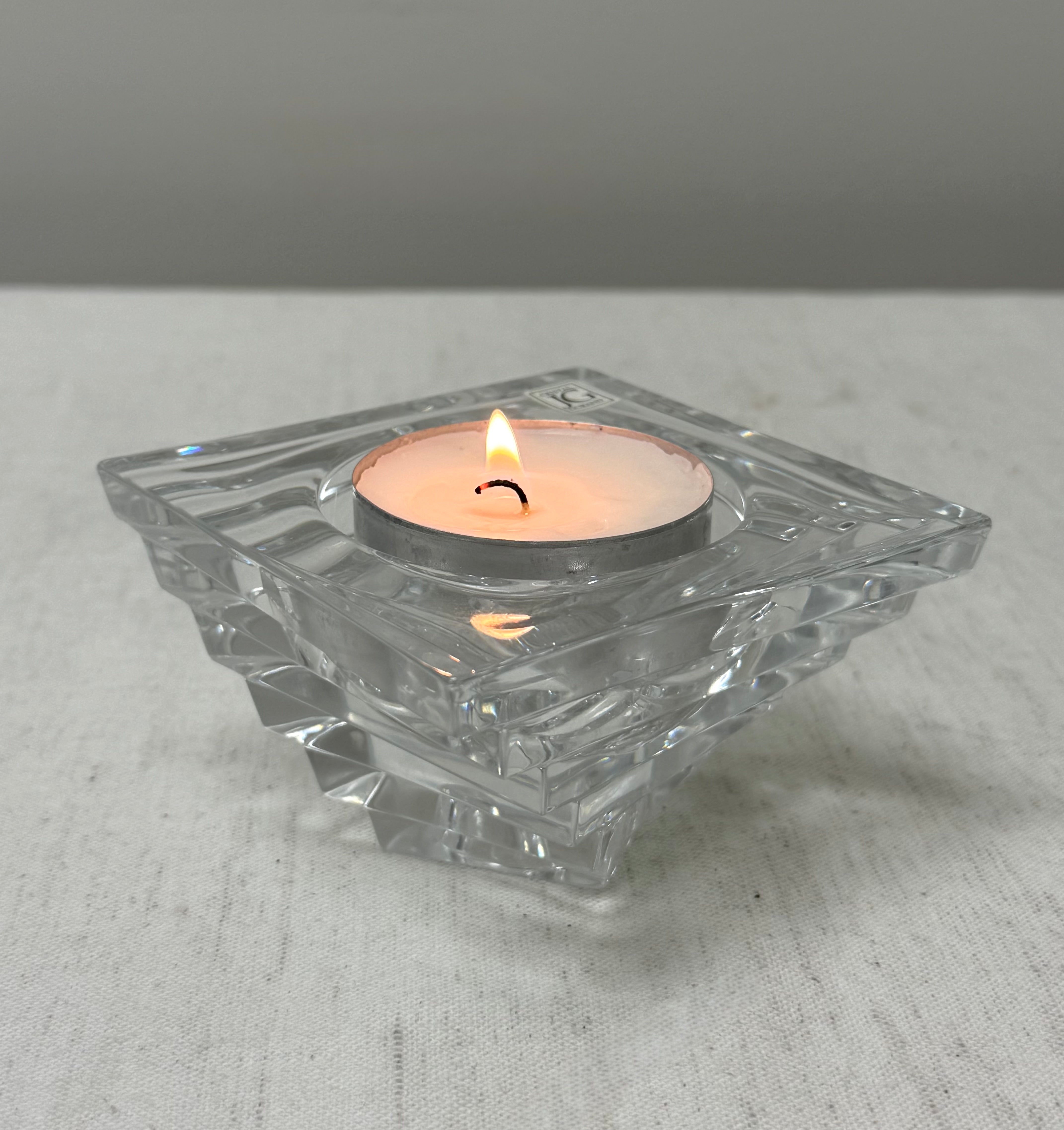 Vintage JG DURAND Crystal Twisted Stack Candle Holder