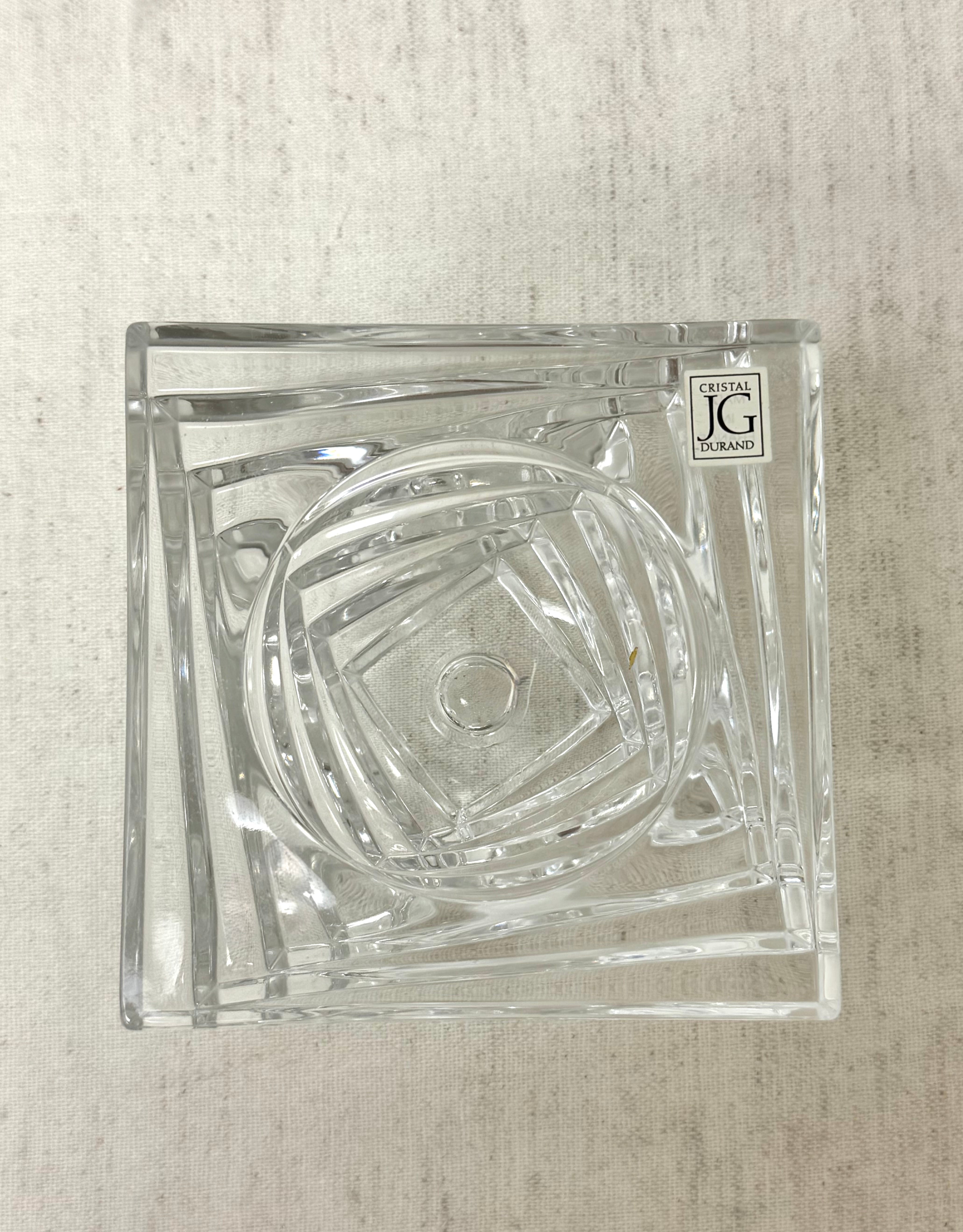 Vintage JG DURAND Crystal Twisted Stack Candle Holder